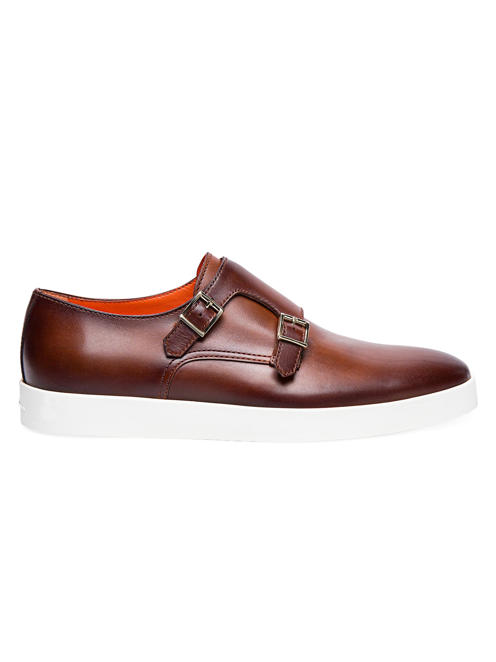 Santoni Leather Lace-Up Oxfords | Saks Fifth Avenue