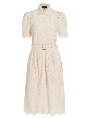 Shop Generation Love Claudia Belted Lace Midi-Dress | Saks Fifth Avenue