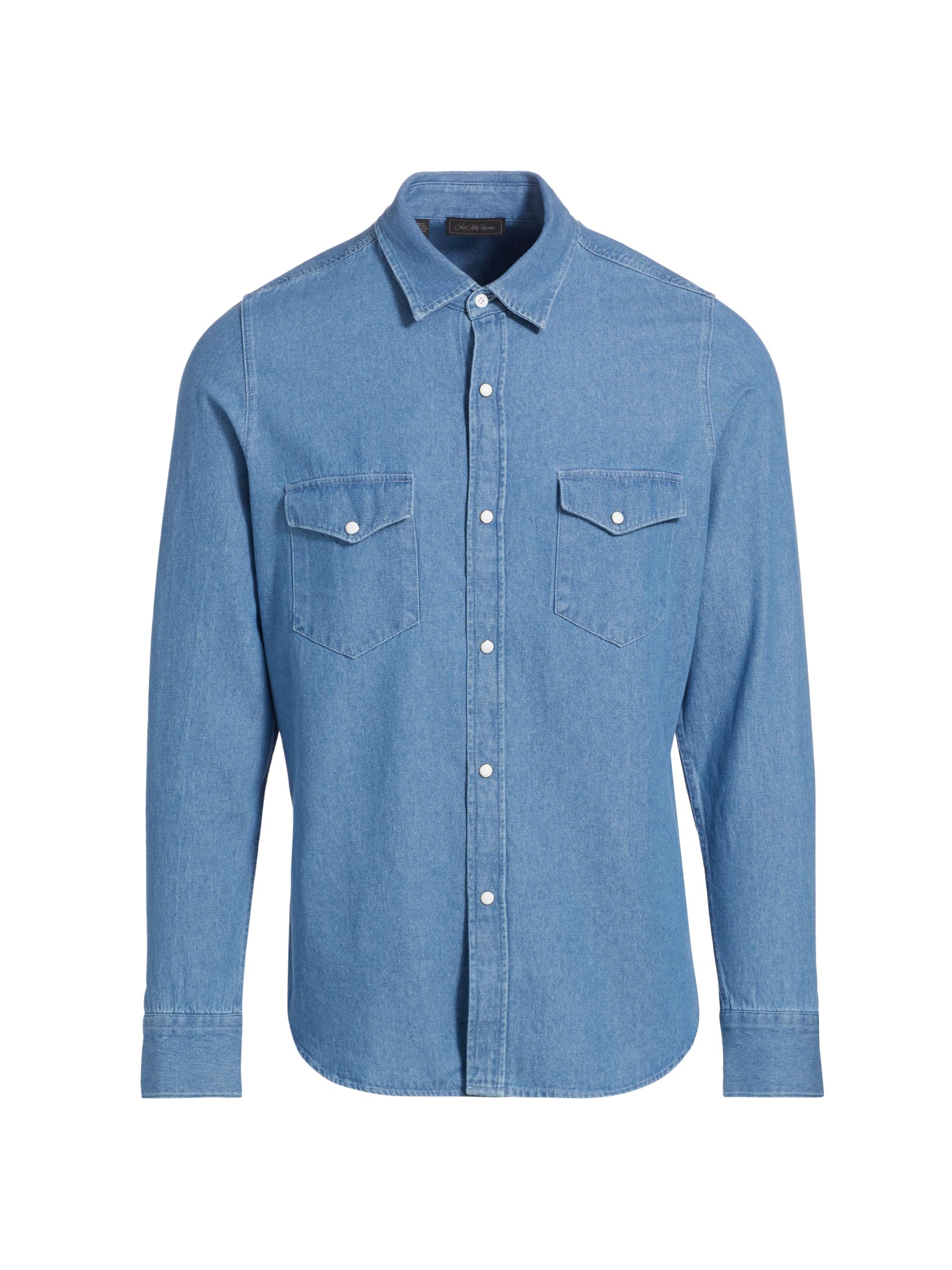 Saks Fifth Avenue Men's COLLECTION Denim Button-Front Shirt - Light Blue