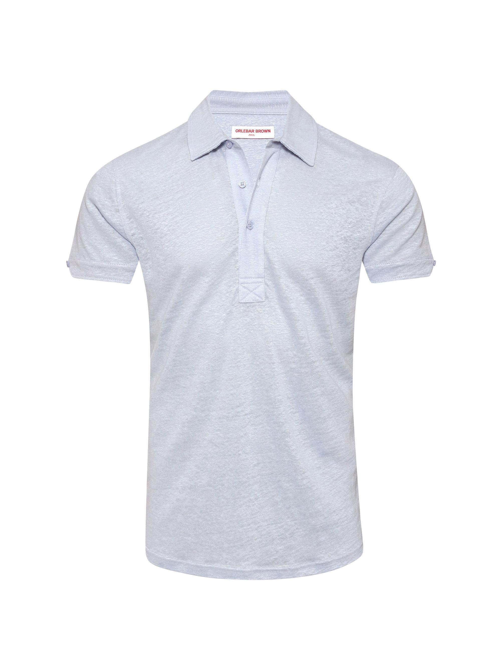 Orlebar Brown Men's Sebastian Linen Polo Shirt - Soft Blue