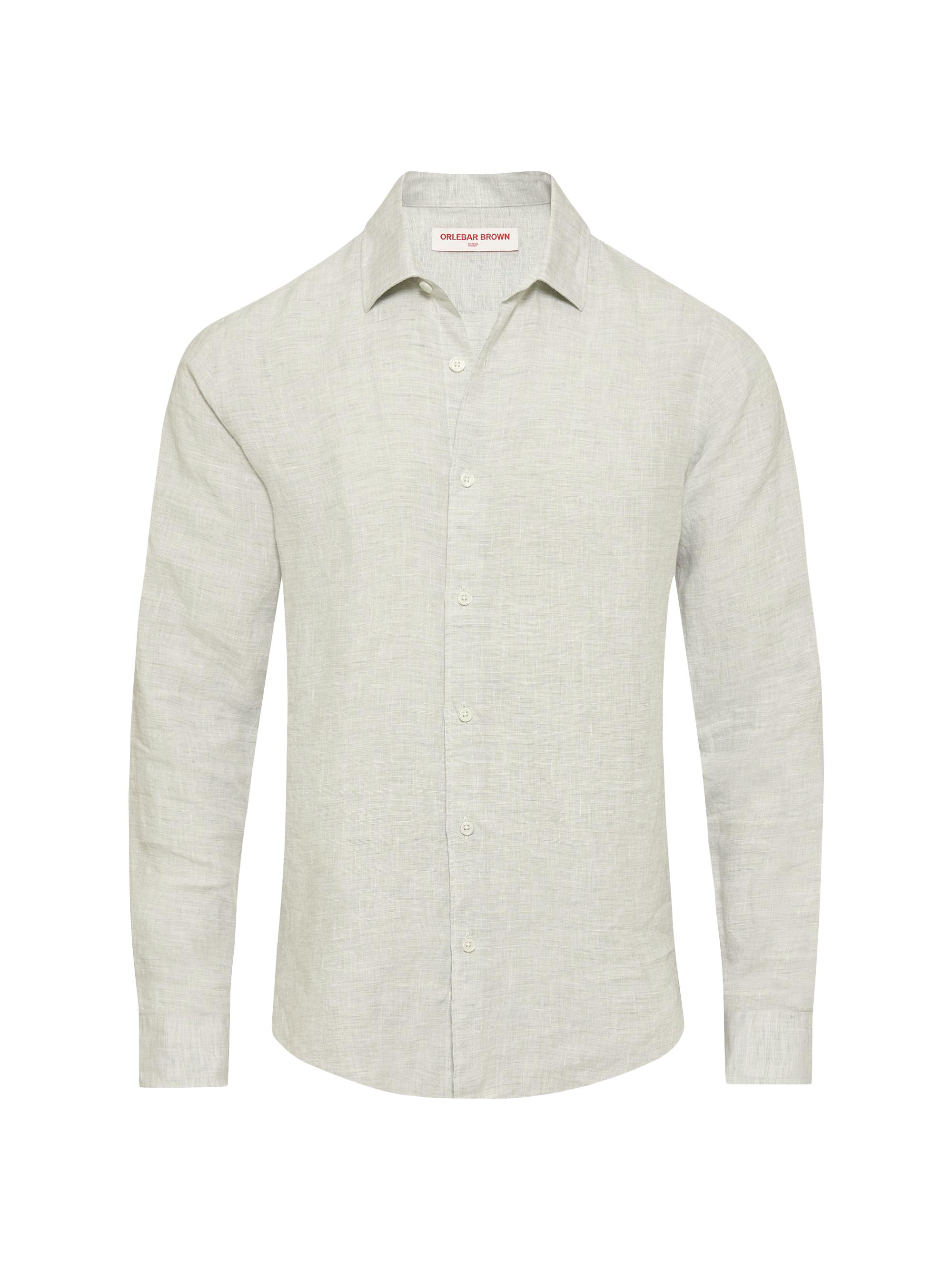 Orlebar Brown Men's Giles Linen Button-Front Shirt - White Jade