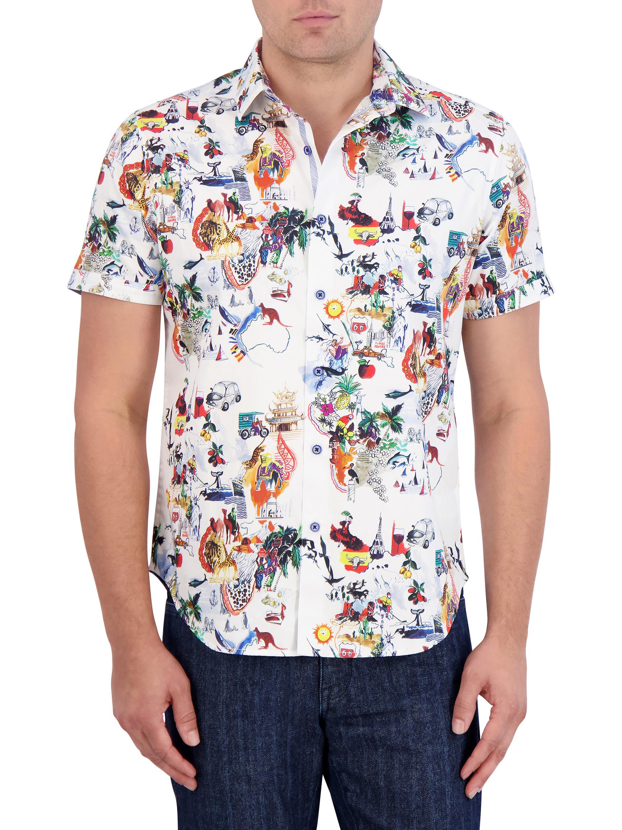 Robert Graham Men's Trippin Graphic Cotton-Blend Shirt