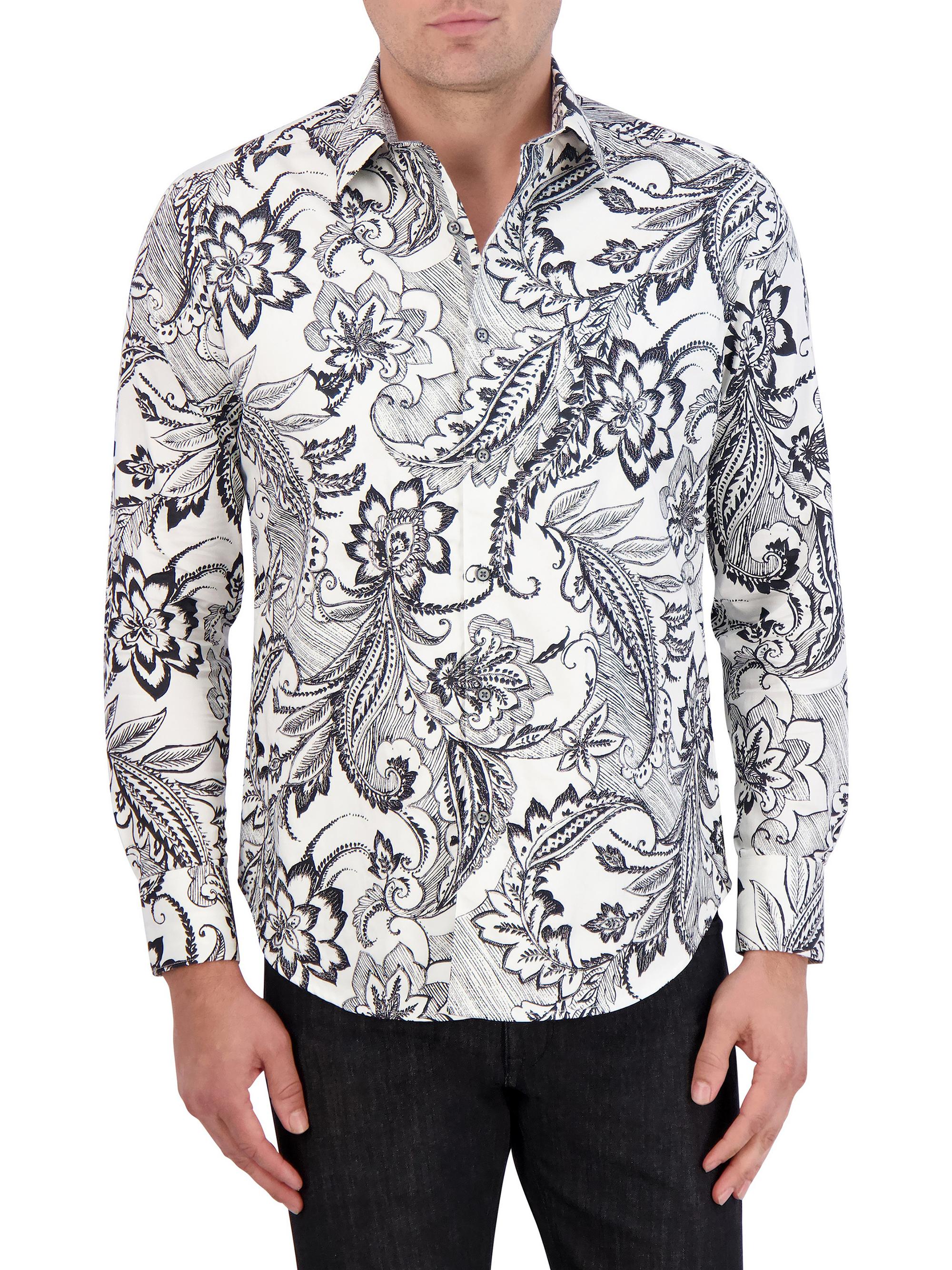 Robert Graham Men's Nadeera Printed Woven Shirt - White
