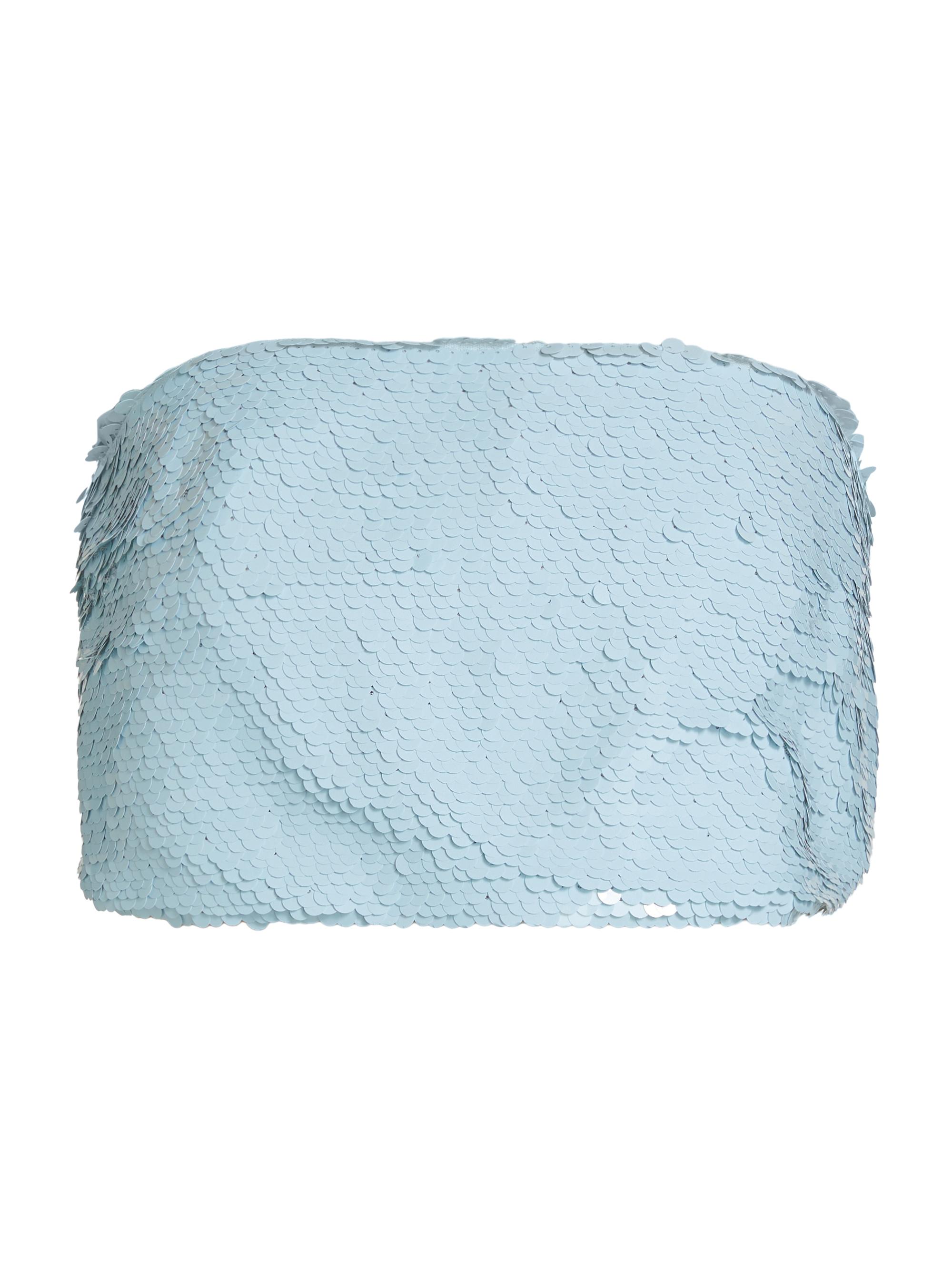 CINQ A SEPT Women's Jupiter Sequined Bandeau Top - Serene Sky