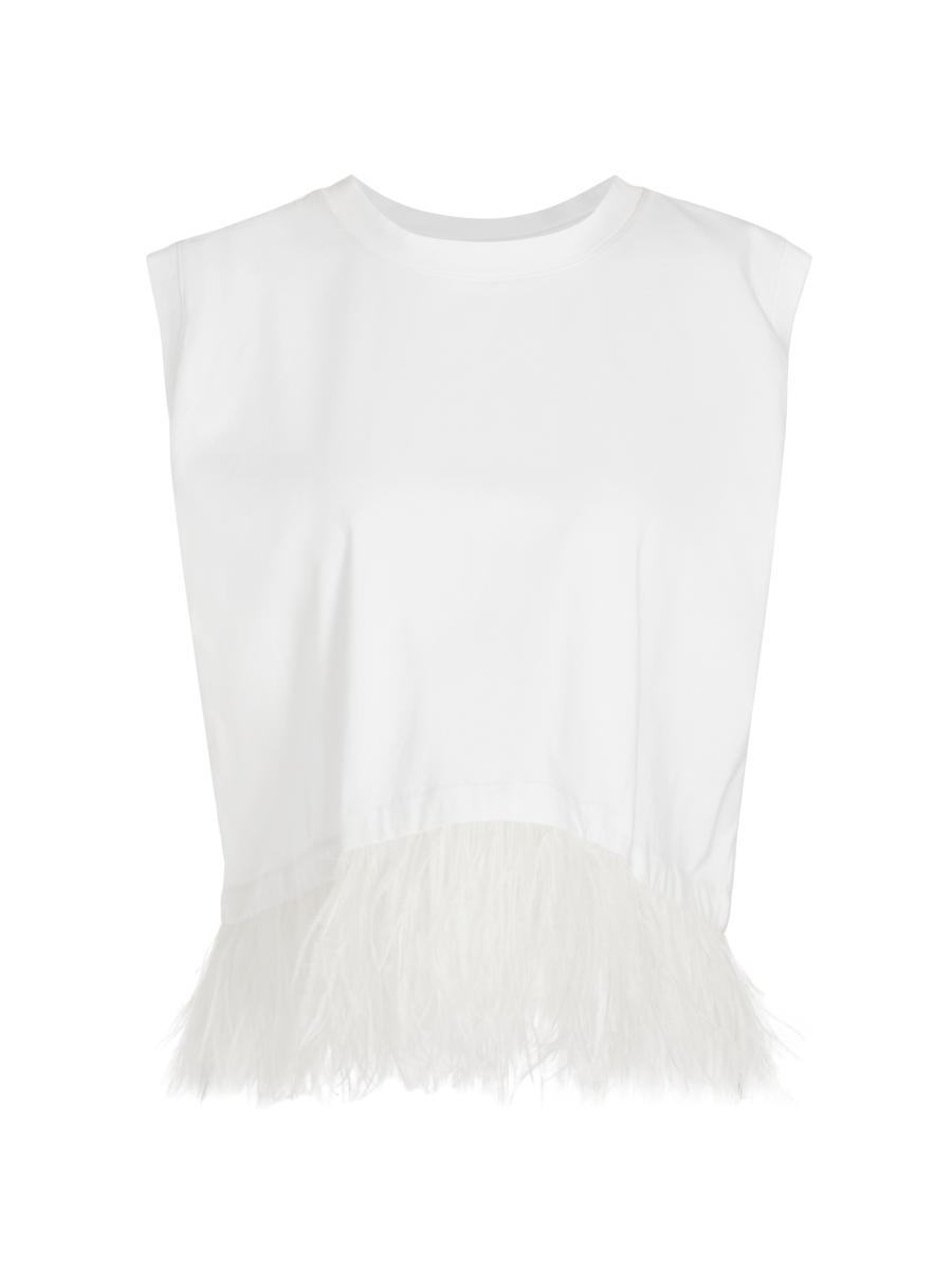 Cinq a Sept Cropped Feather Tee