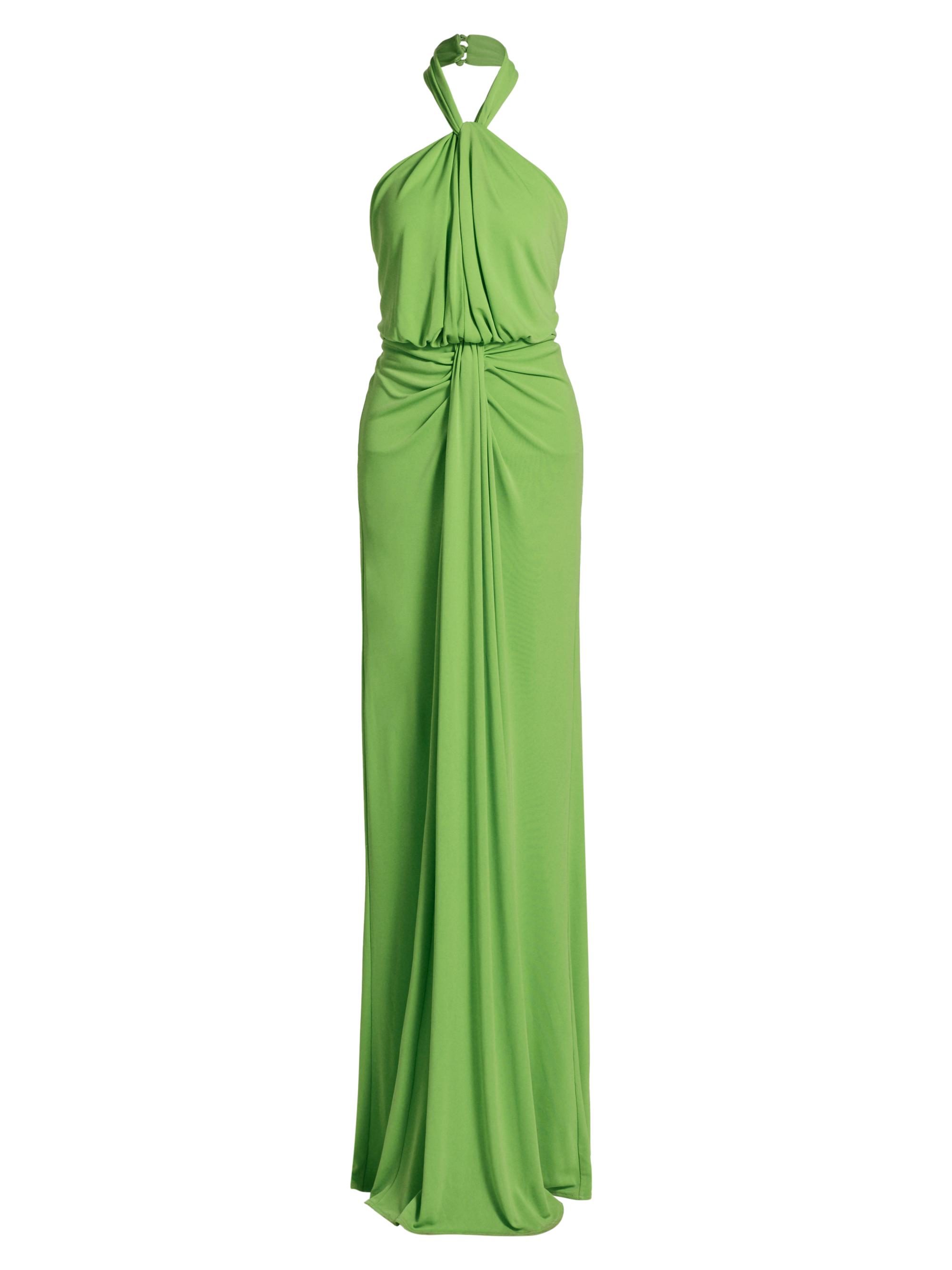 Cinq à Sept Women's Kaily Jersey Halter Gown - Thistle Green