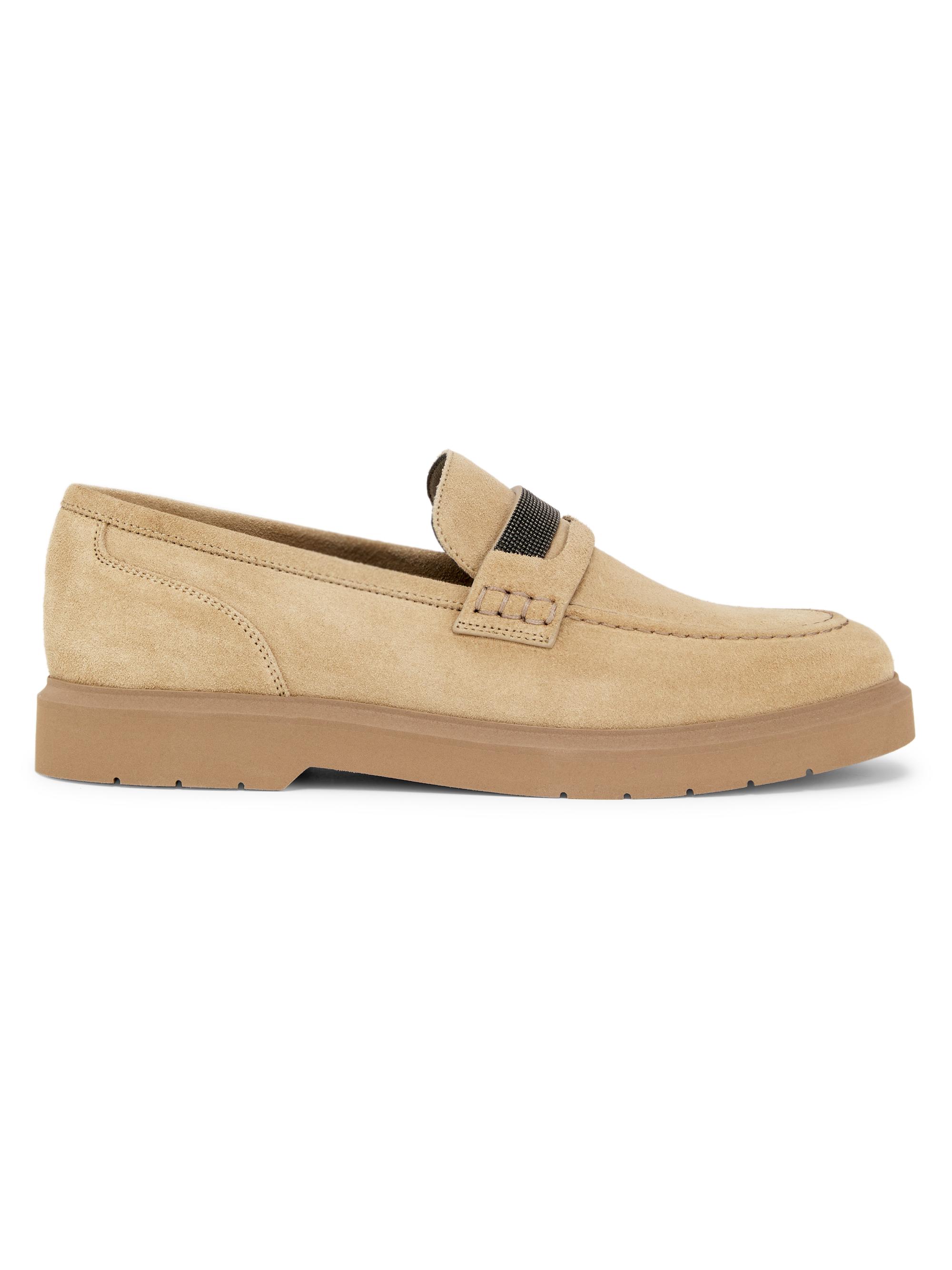 Brunello Cucinelli Monili-Beaded Suede Penny Loafers | Saks Fifth