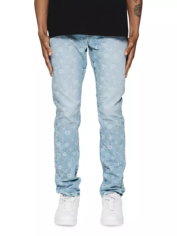 Shop Purple Brand Logo-Embroidered Slim-Fit Jeans