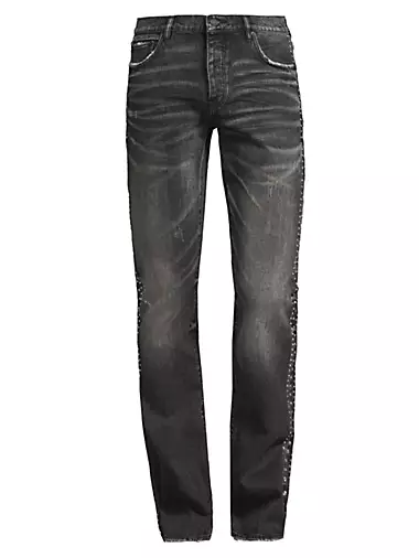 Purple Brand Jeans Mens Jacquard Monogram Slim Fit White $320 Size 29/32