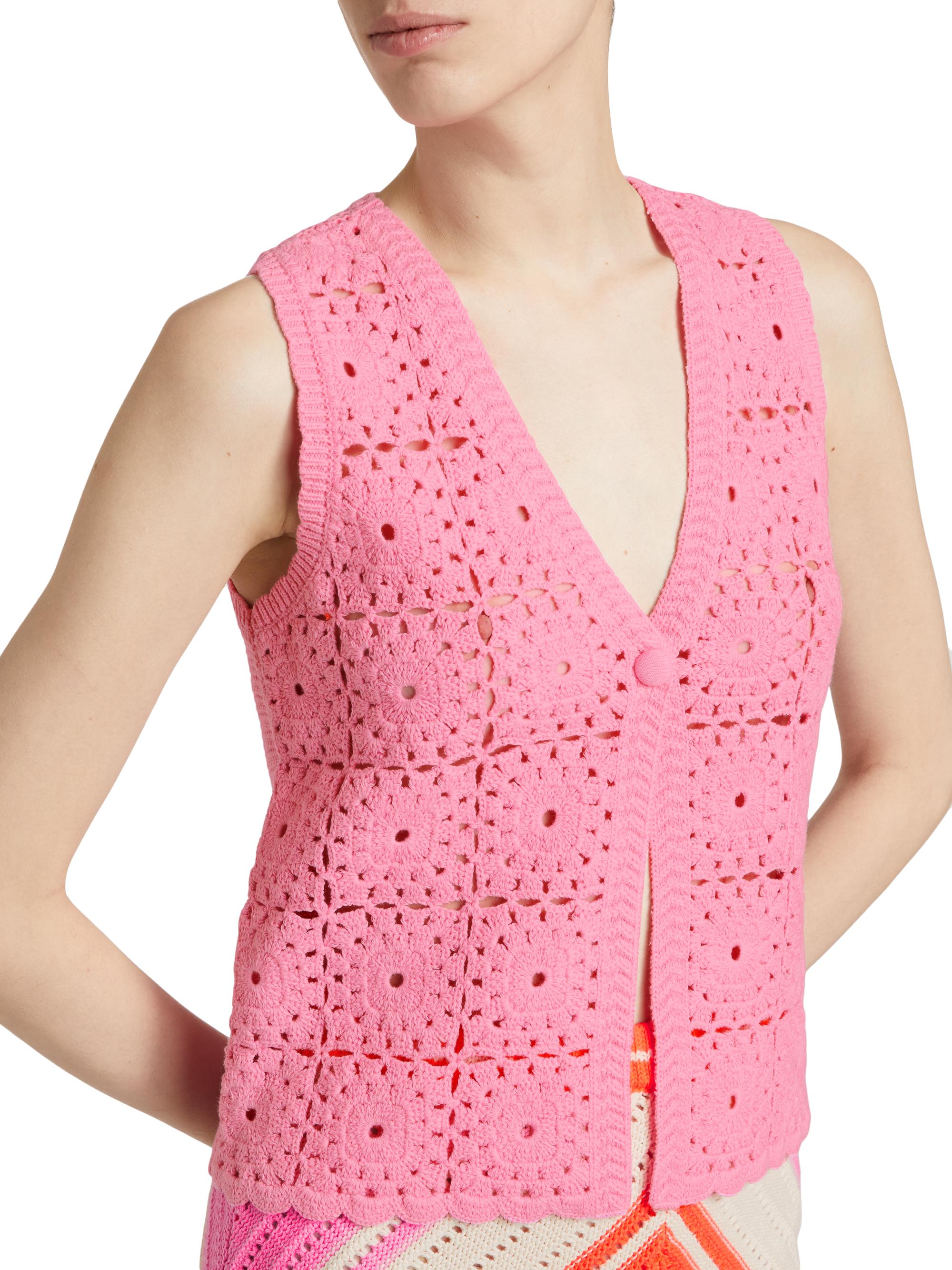 Shop Design History Cotton Crochet Vest | Saks Fifth Avenue
