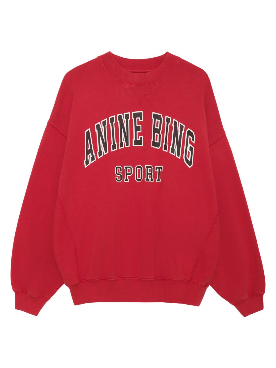 Anine Bing Jaci Cotton Logo Sweatshirt | Saks Fifth Avenue