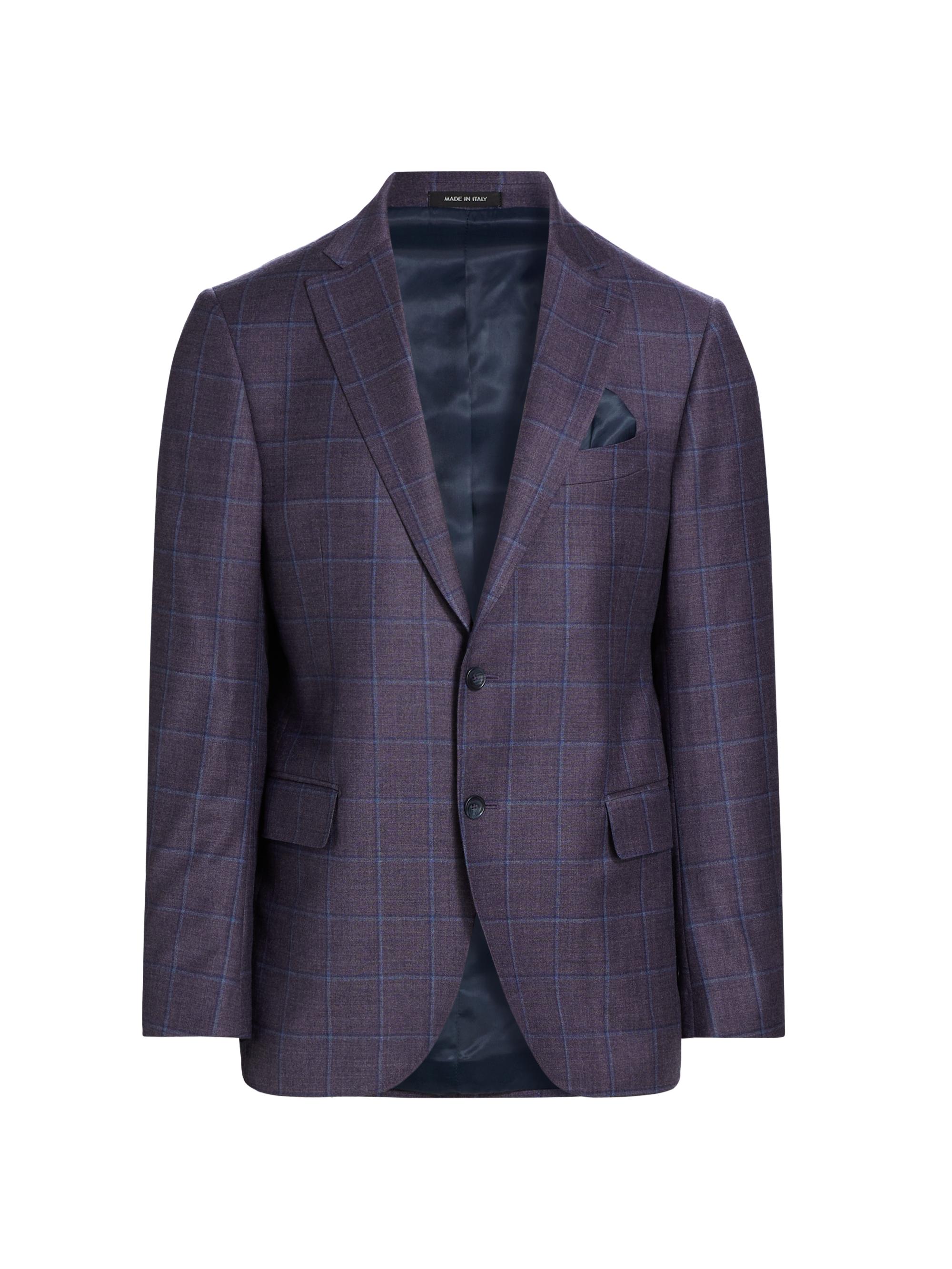 Saks Fifth Avenue Men's COLLECTION Plaid Stretch Wool Sport Coat - Dark Purple