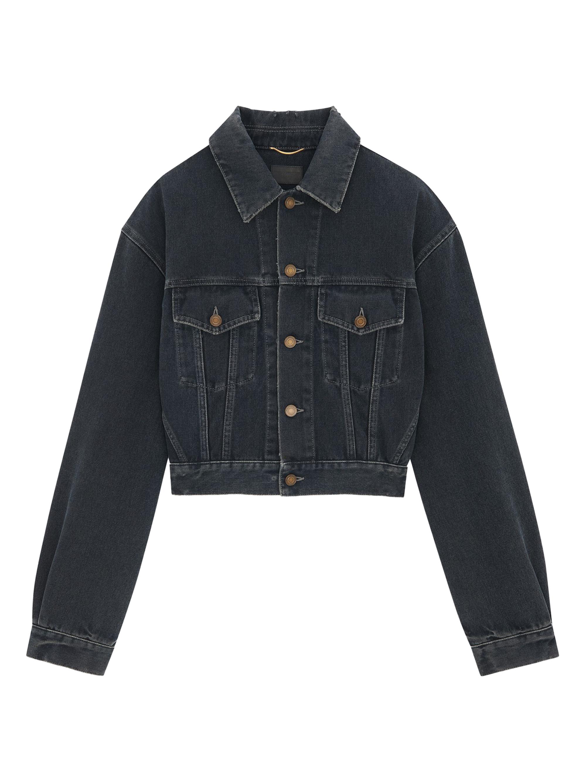 Saint Laurent Women's 80's Jacket in Dark Denim - Dark Blue Black