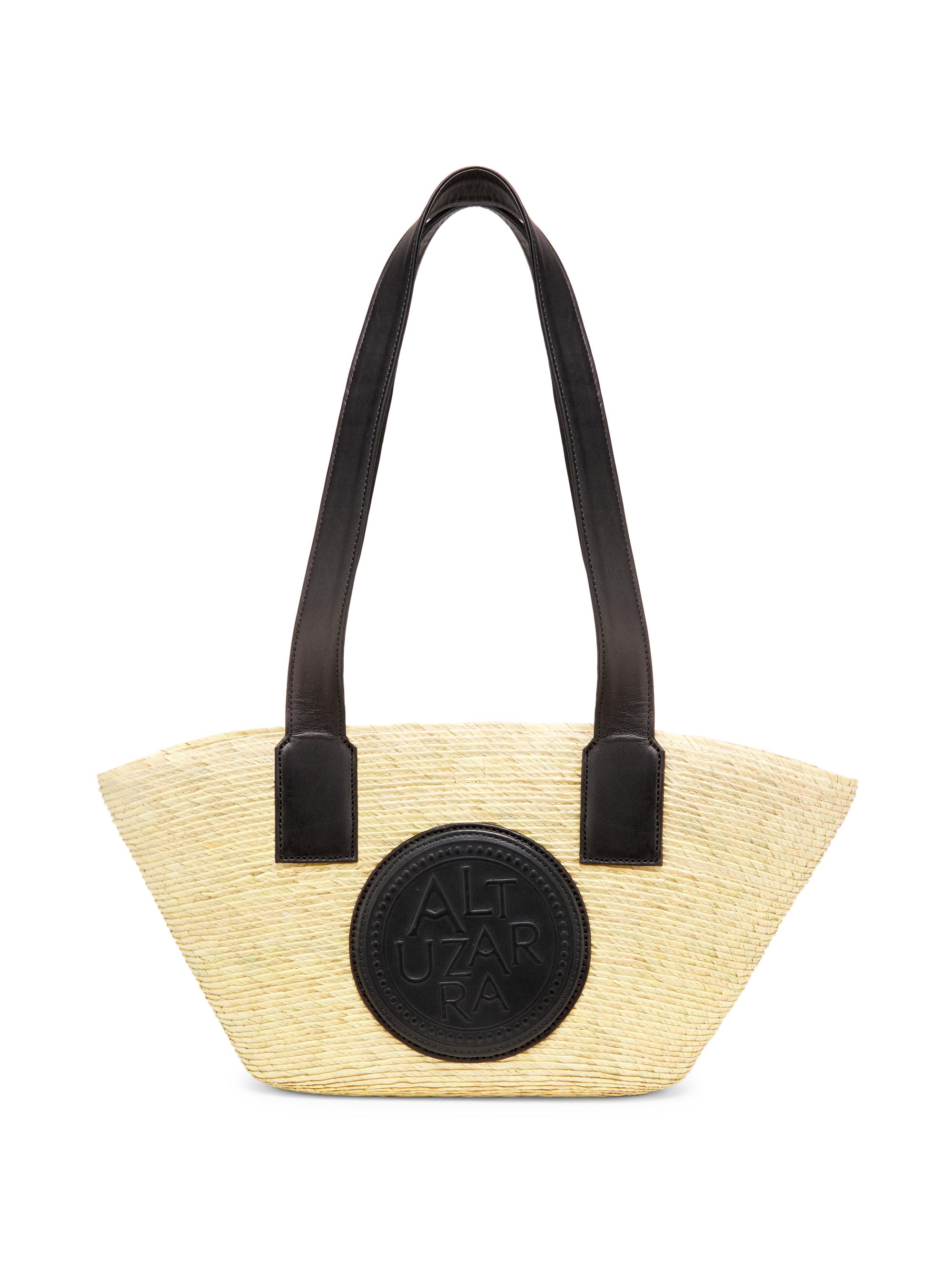 Altuzarra Women's Medallion Watermill Raffia  Tote Bag - Natural Black
