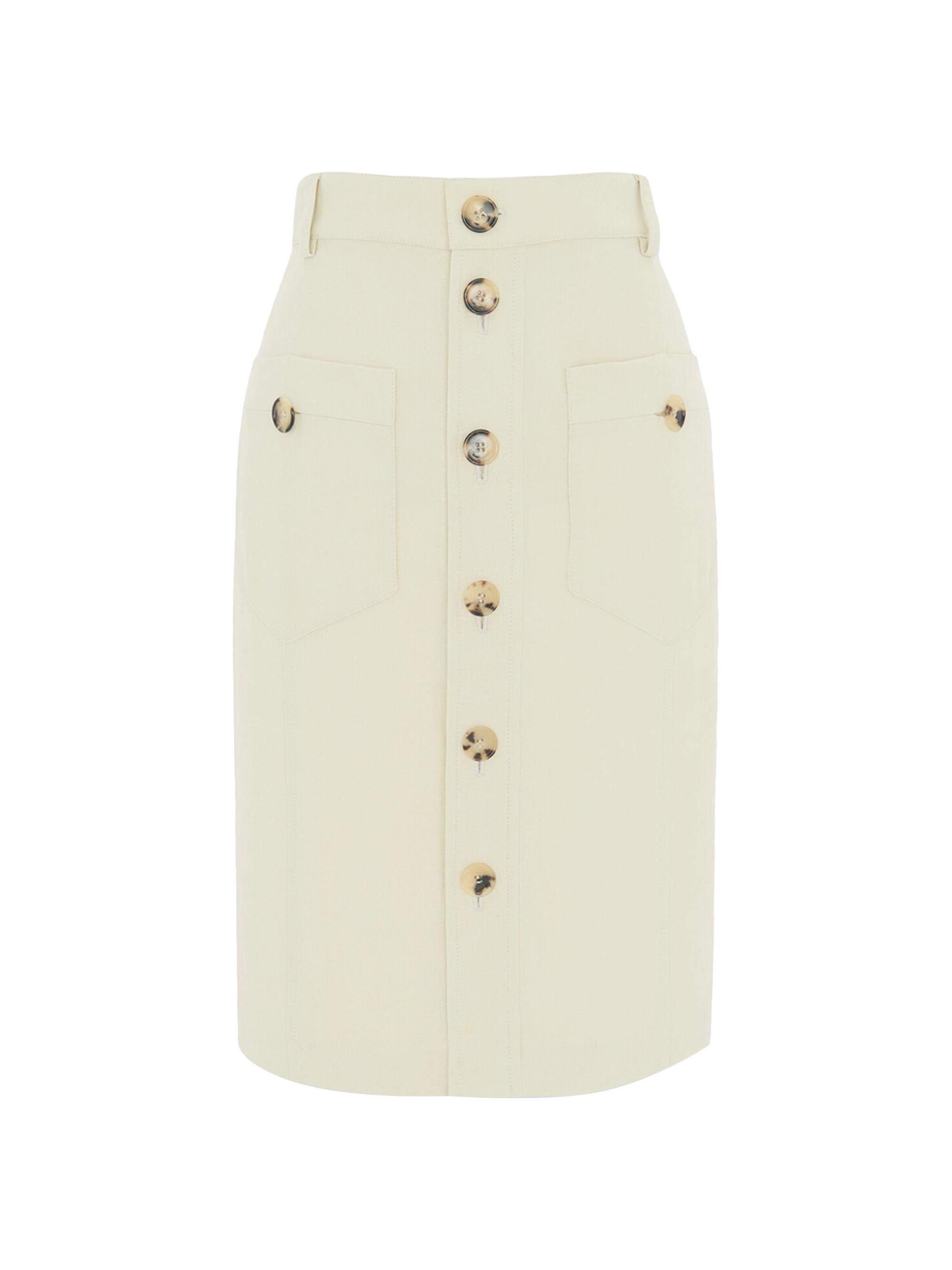 Saint Laurent Women's Saharienne Mini Skirt in Canvas - Beige