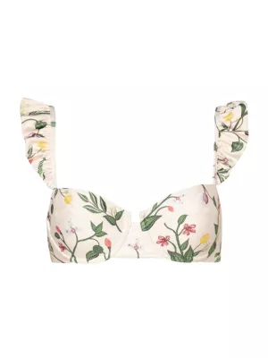 Agua by Agua Bendita Women's Alma Kiwi Cultivo Floral Bikini Top