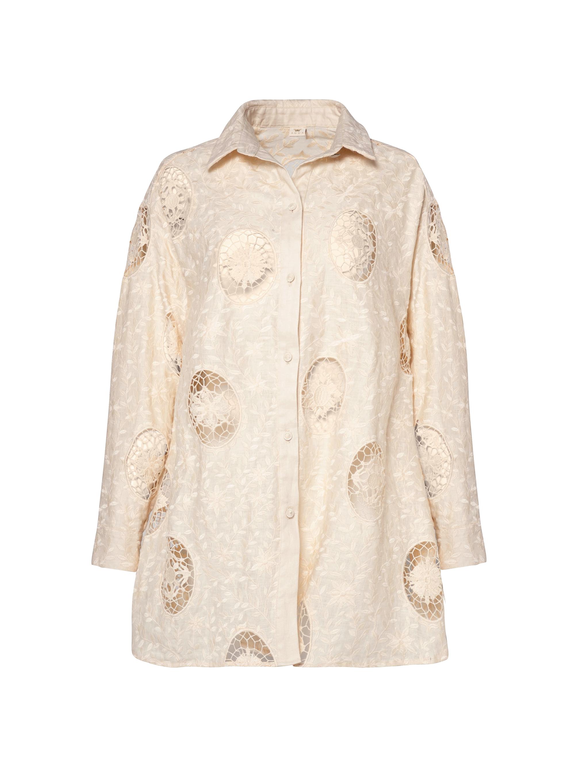 Agua by Agua Bendita Women's Alma Frida Mini Platero Embroidered Linen Shirt