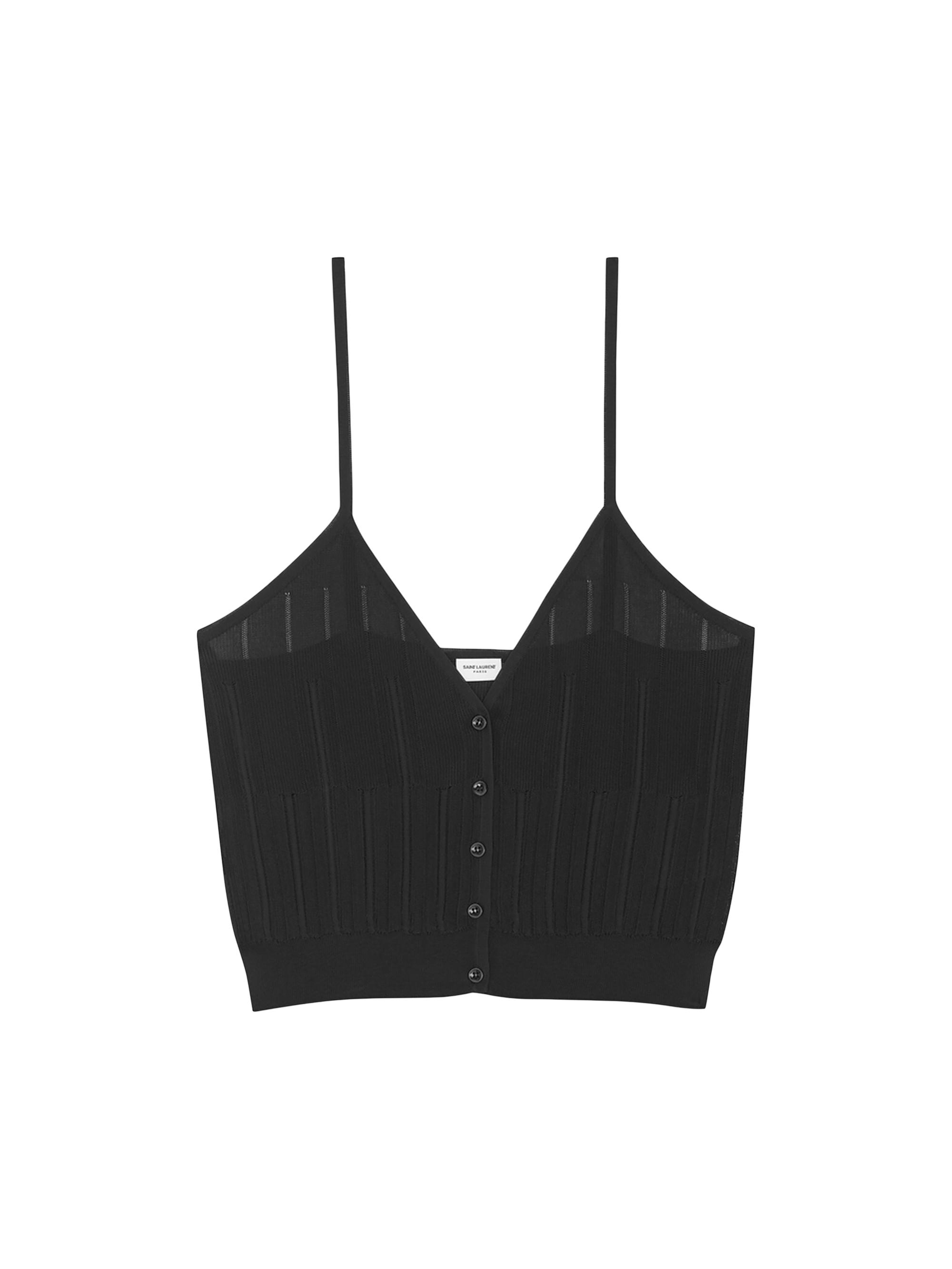 Saint Laurent Women's Tank Top in Striped Knit - Black