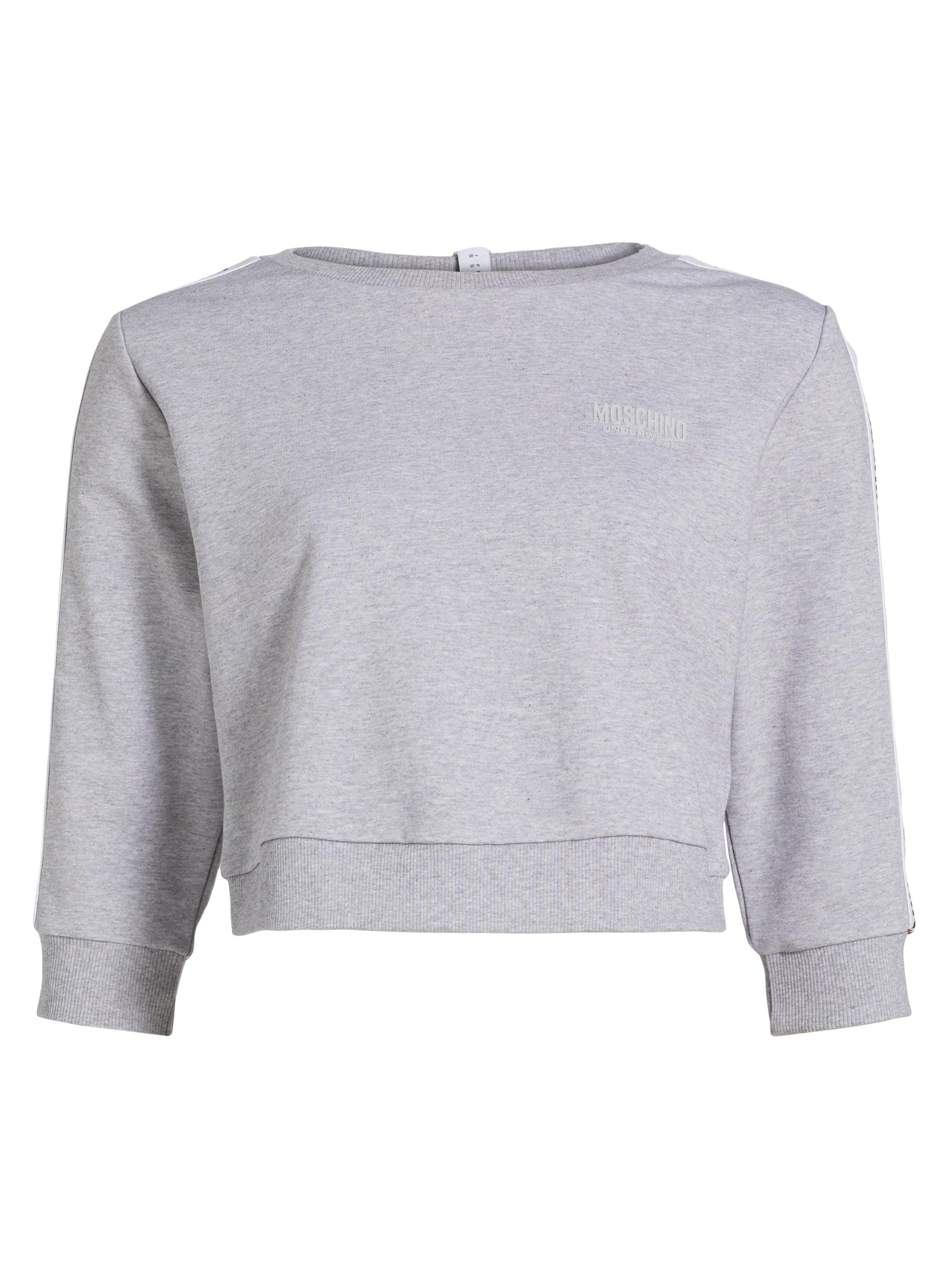 Moschino Women's Mos Under Donna-Velmar Crewneck Crop Sweatshirt - Grey