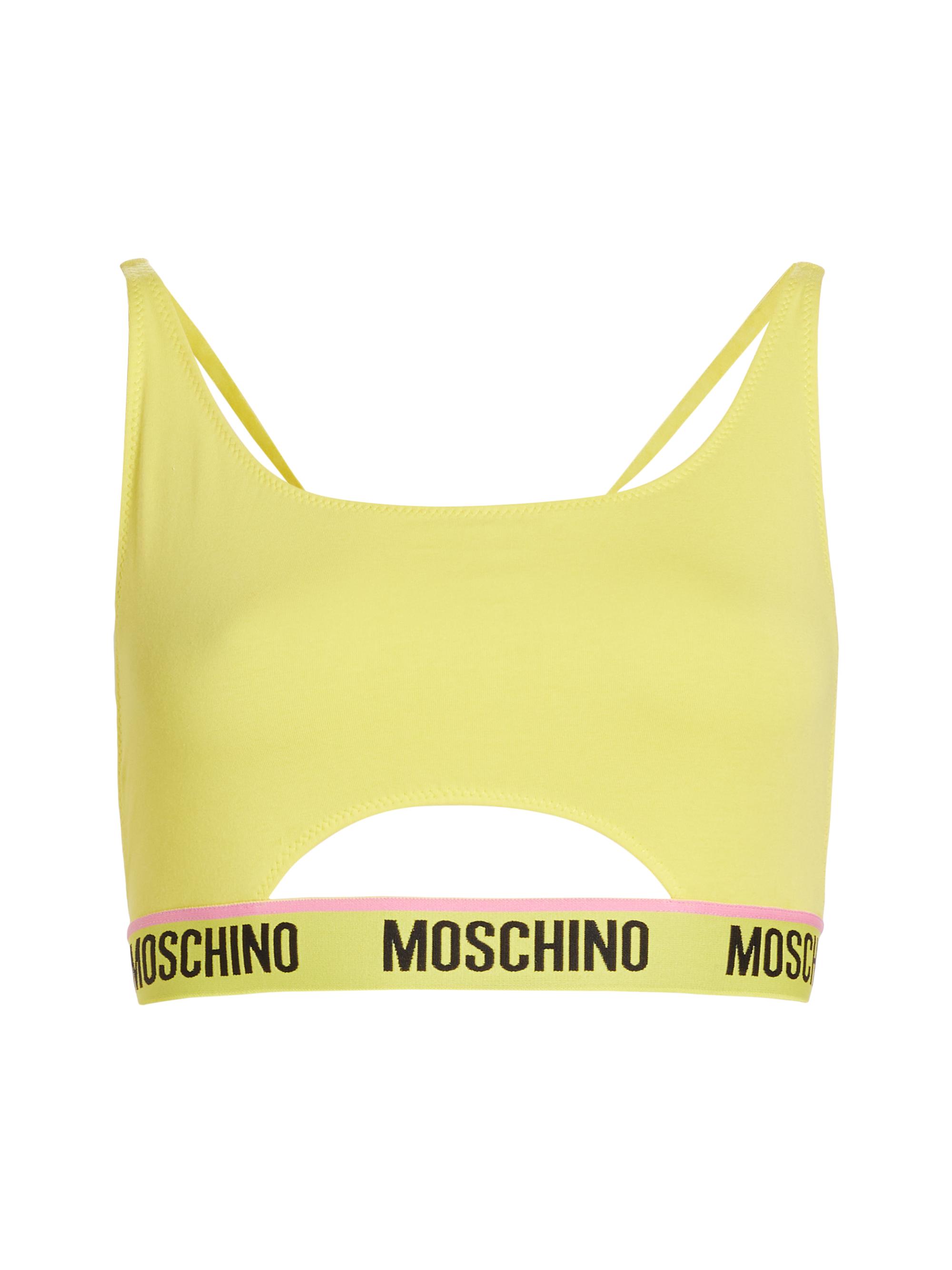 Moschino Women's Donna Logo-Detailed Bikini Top - Yellow