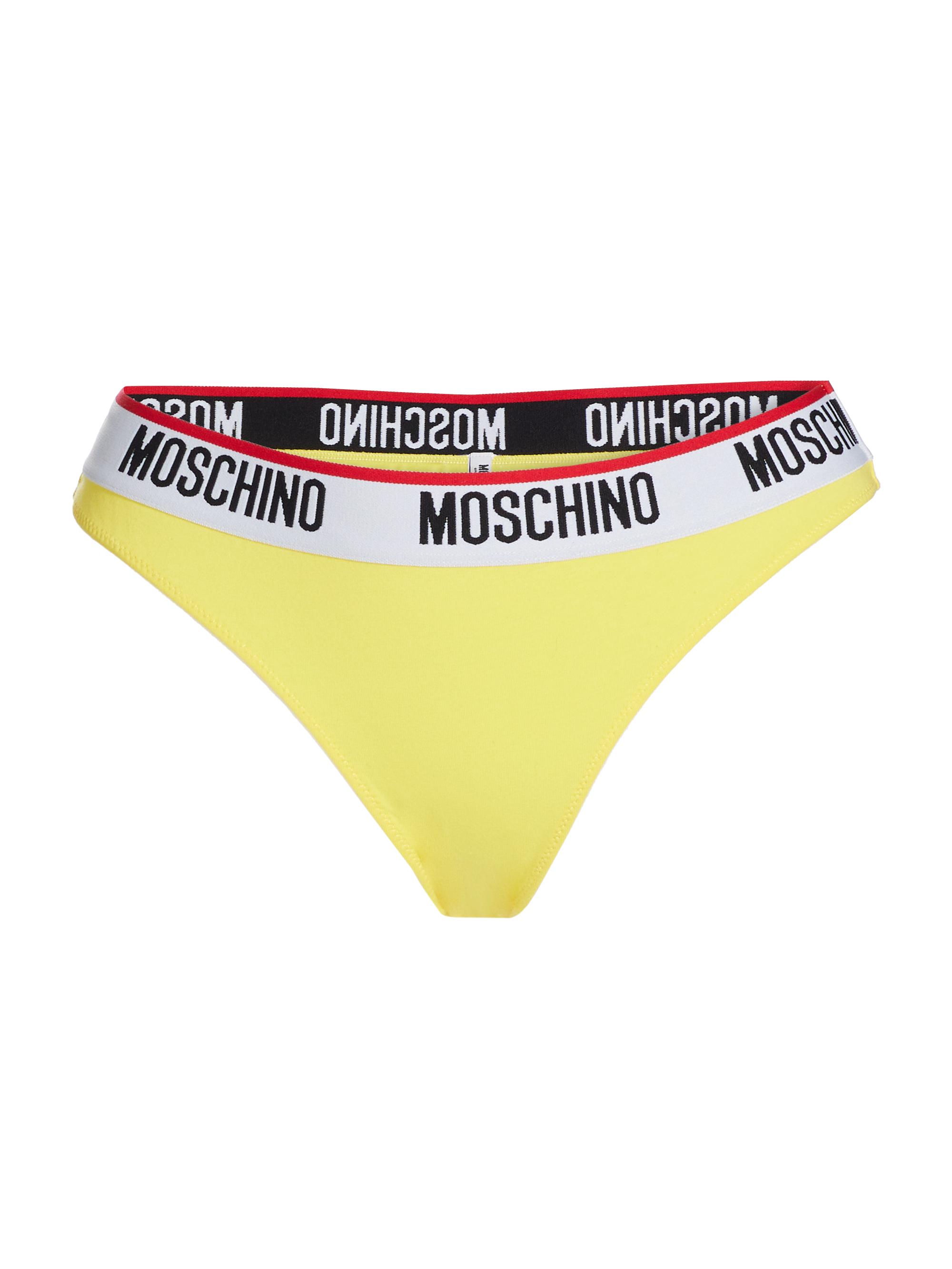 Moschino Women's Donna Logo-Detailed Thong Bikini Bottoms - Yellow