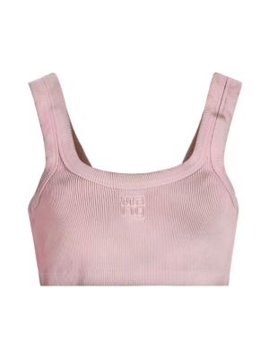 Logo cotton-blend crop top