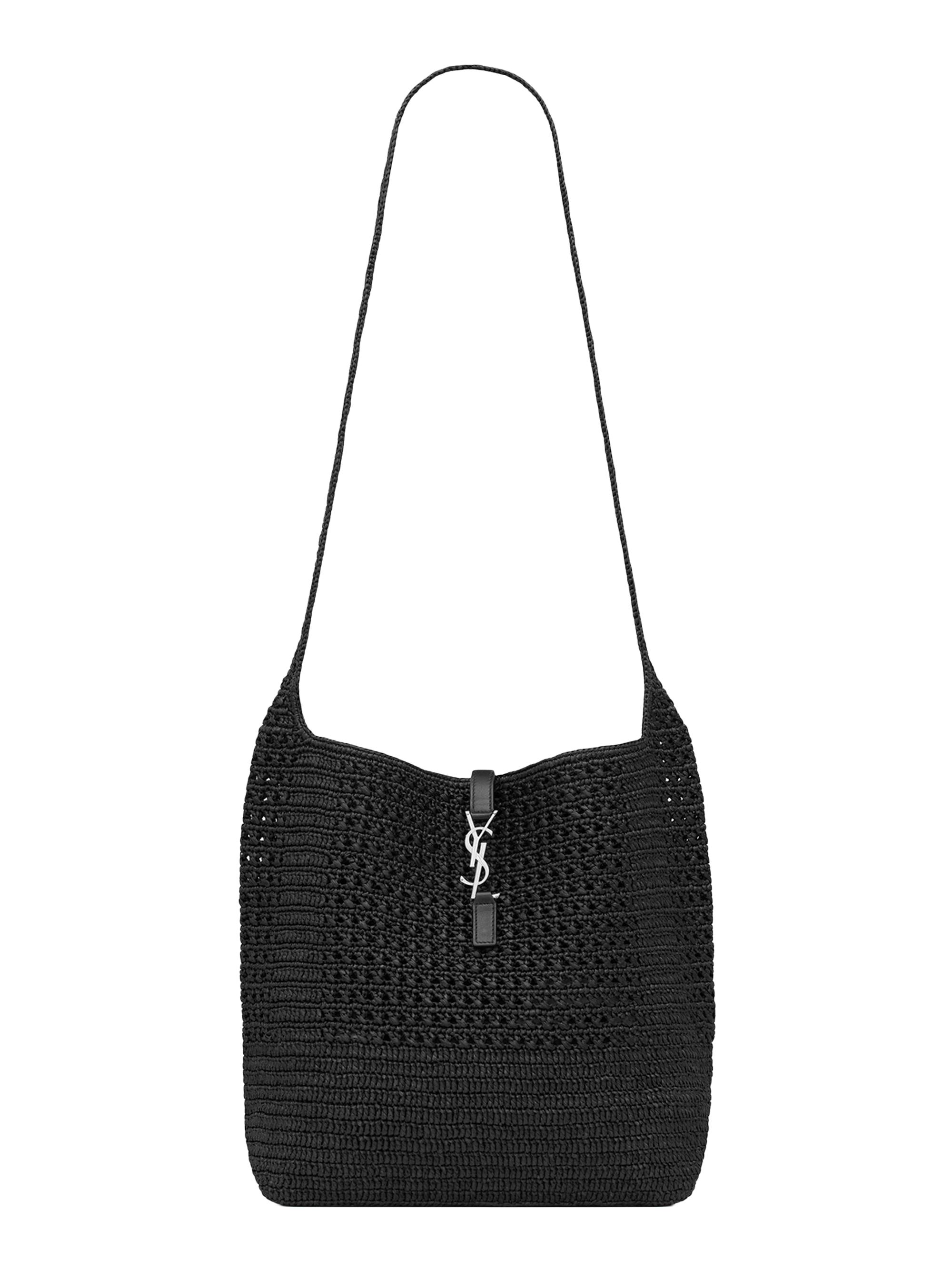 Saint Laurent Le 5 à 7 Medium Tote in Raffia Crochet | Saks Fifth