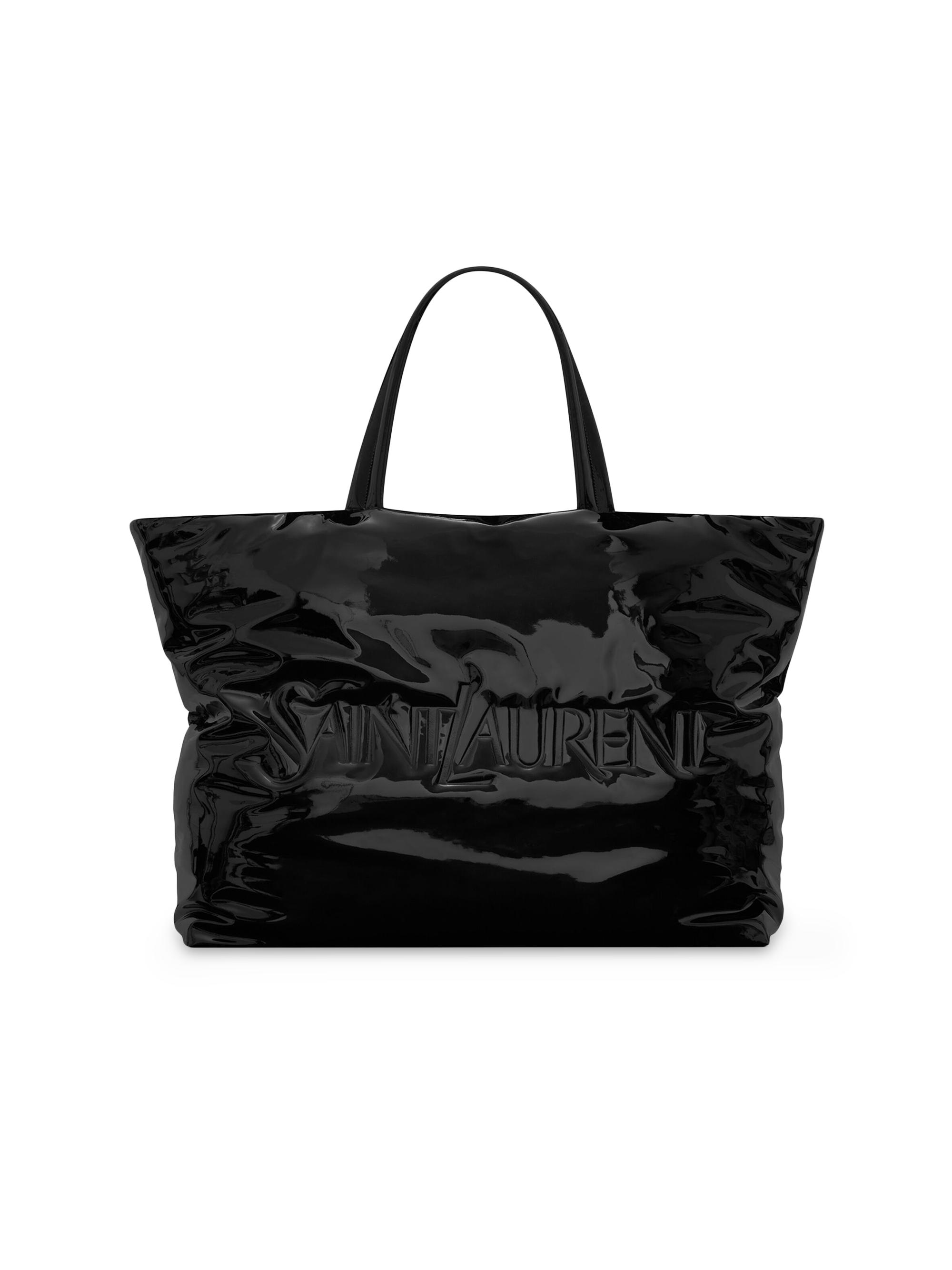 Saint Laurent Women's Maxi Tote in Patent Canvas - Black