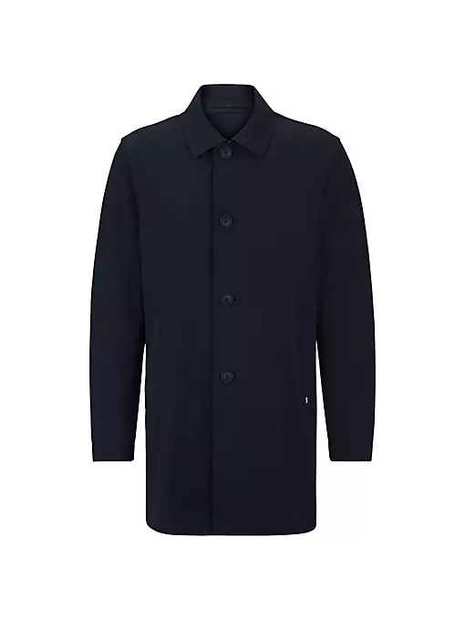 BOSS - Regular-Fit Button-Up Coat in Stretch Material