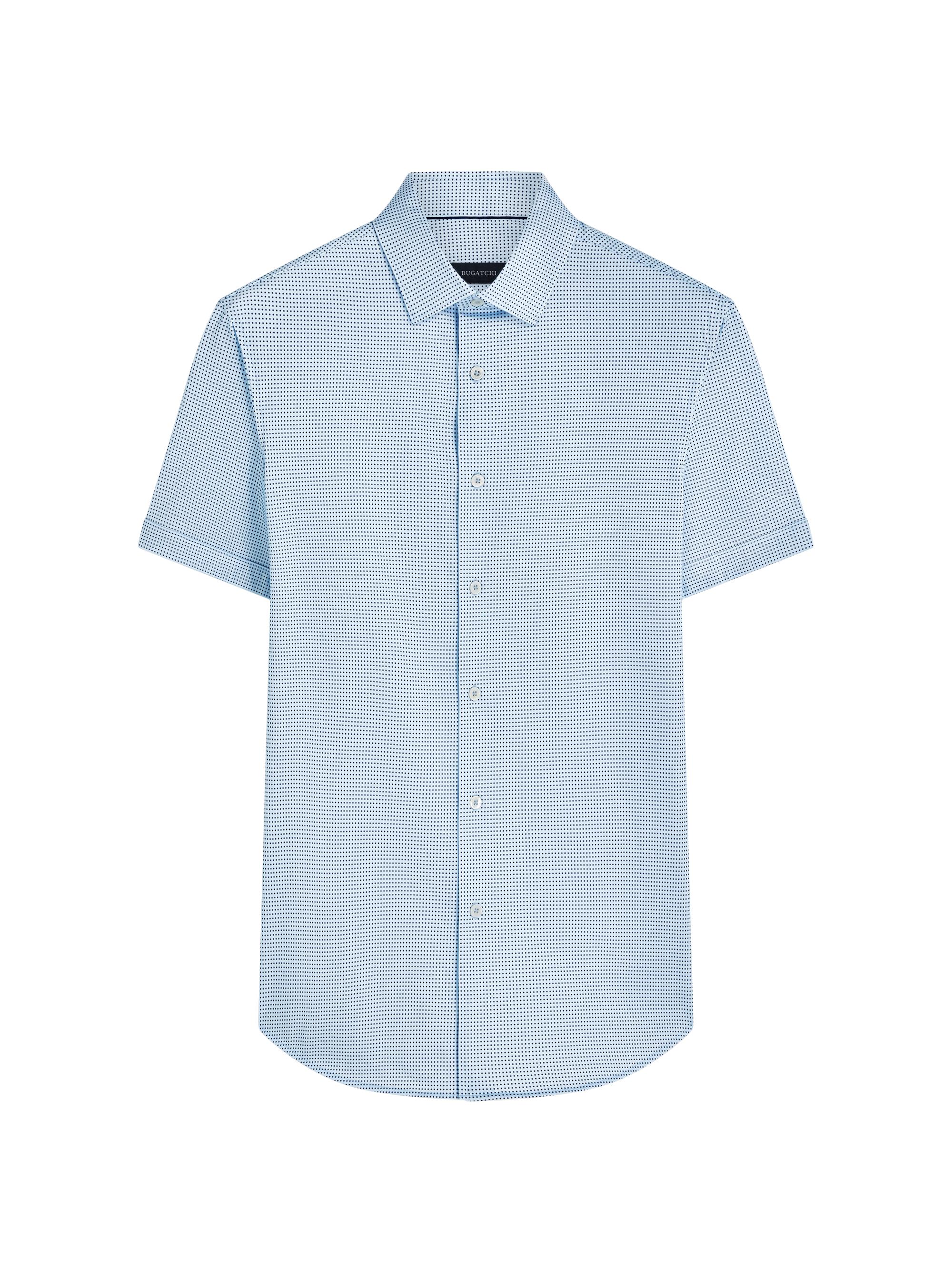 Bugatchi Men's OoohCotton Miles Pin Dot Short-Sleeve Shirt - Mint