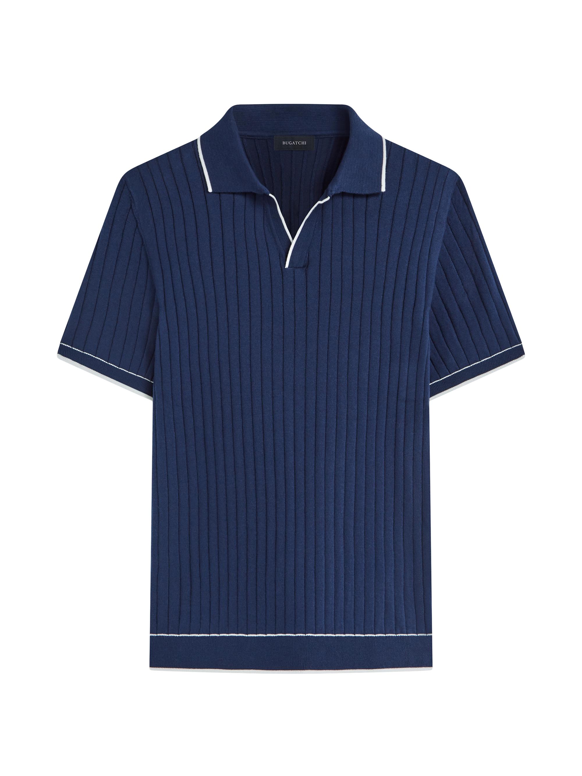 Bugatchi Men's Johnny Rib-Knit Short-Sleeve Polo Sweater - Chalk