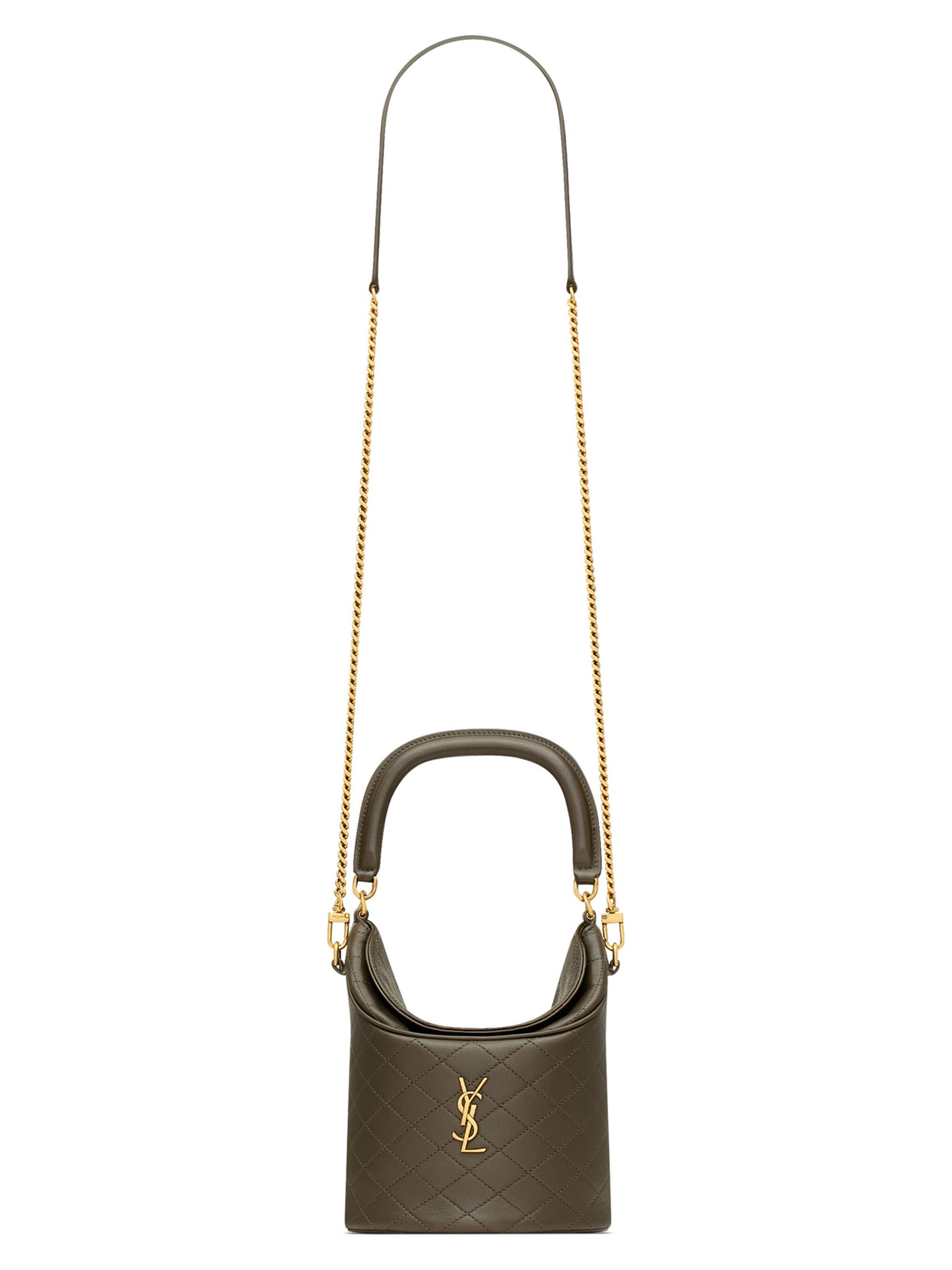 Saint Laurent Women's Gaby Mini Bucket Bag in Lambskin - Light Musk