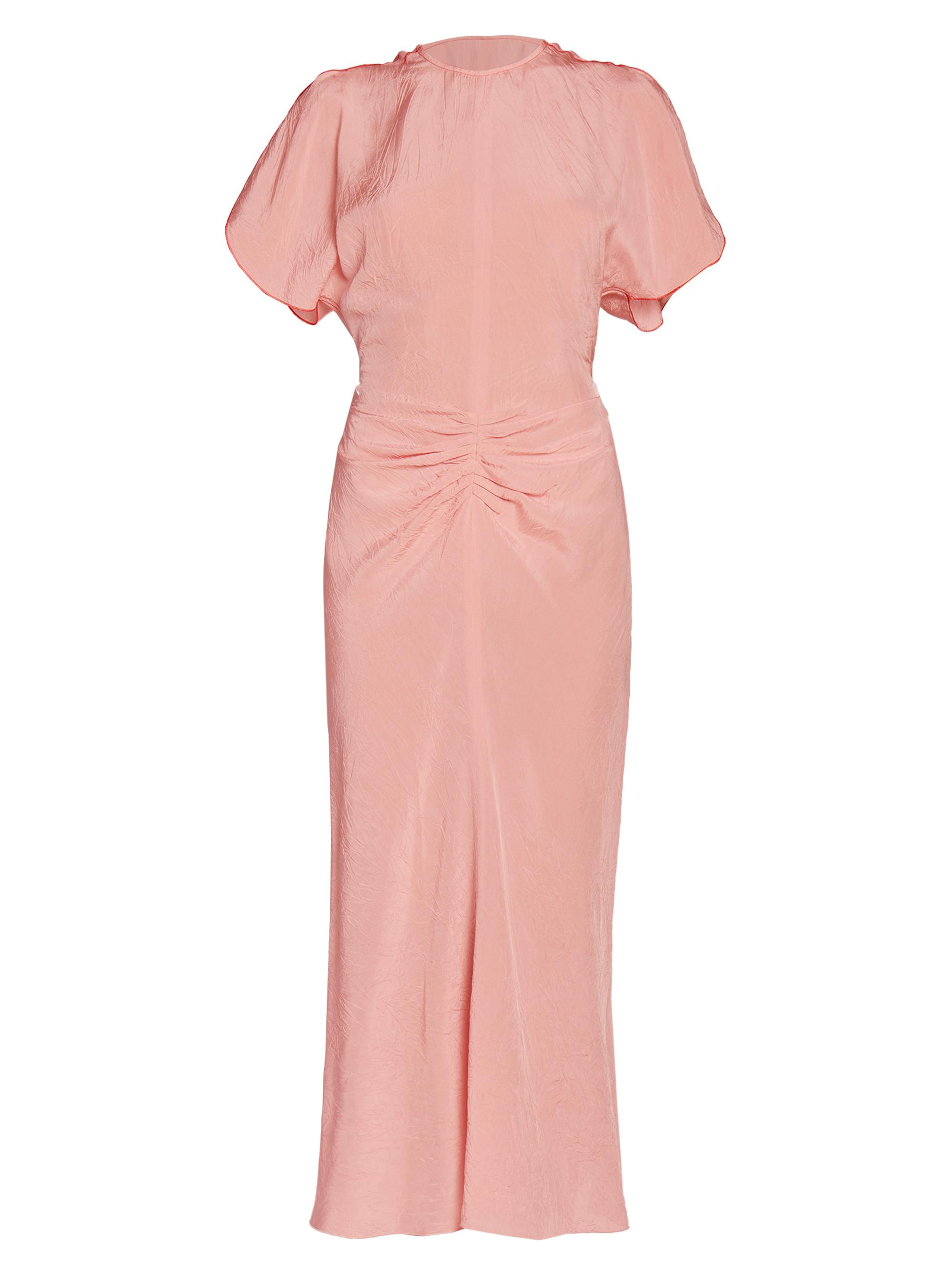 Victoria Beckham Women's Crinkled Gathered-Waist Midi-Dress - Orchid