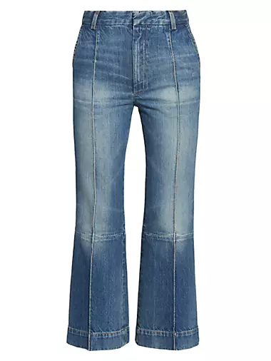 High-Rise Flared Crop Jeans