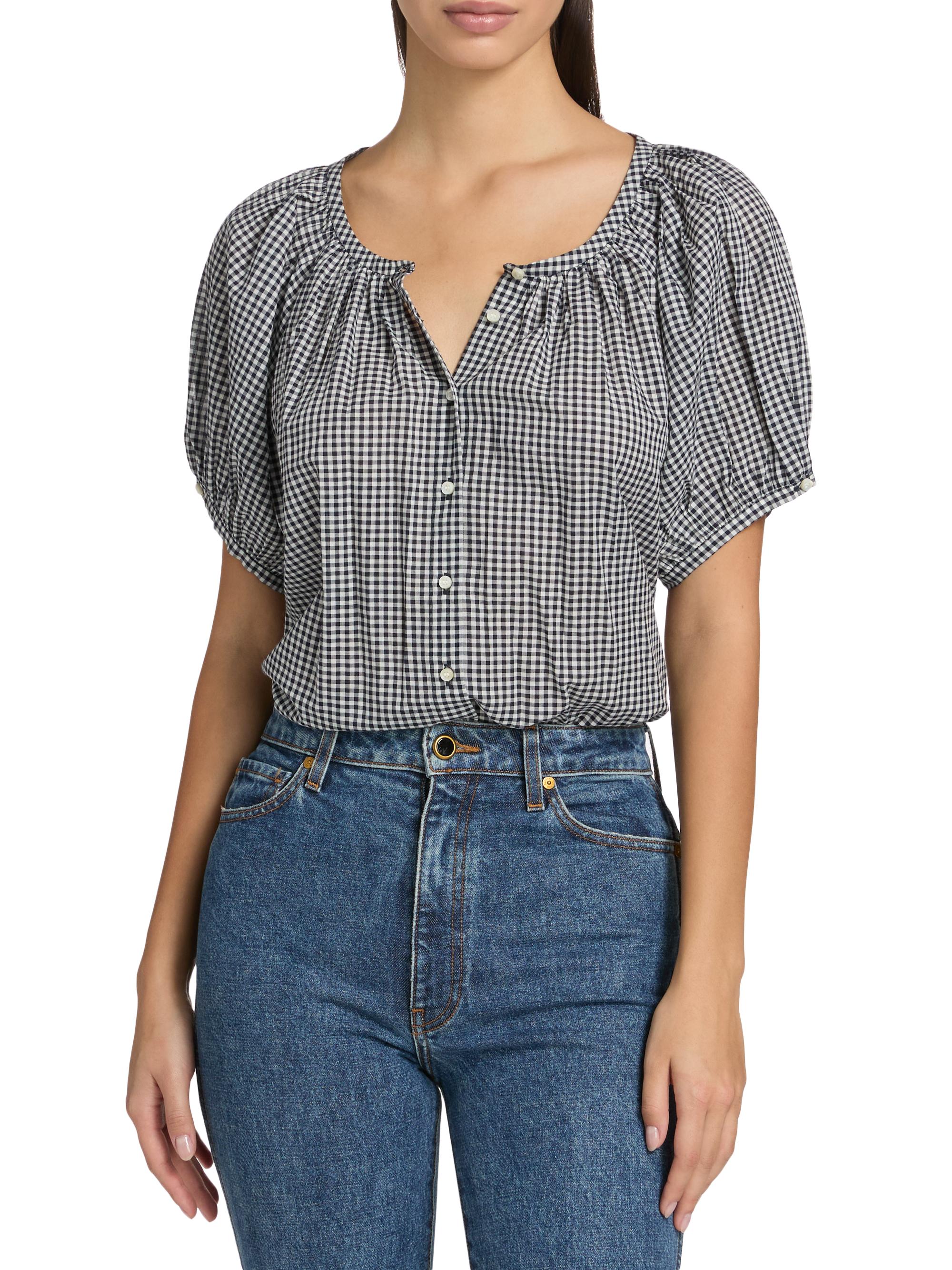 DÔEN June Gingham Cotton Top | Saks Fifth Avenue