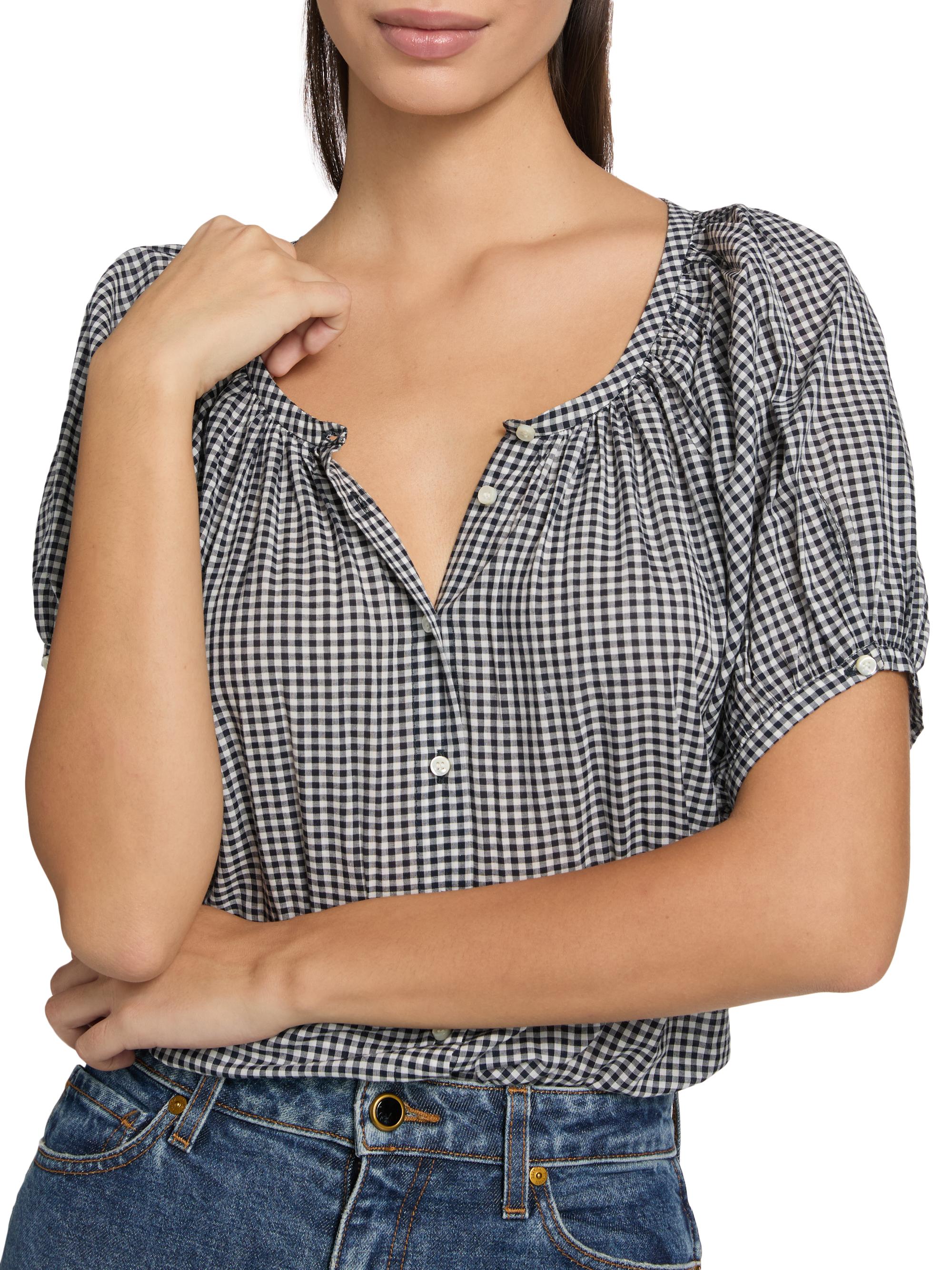 DÔEN June Gingham Cotton Top | Saks Fifth Avenue
