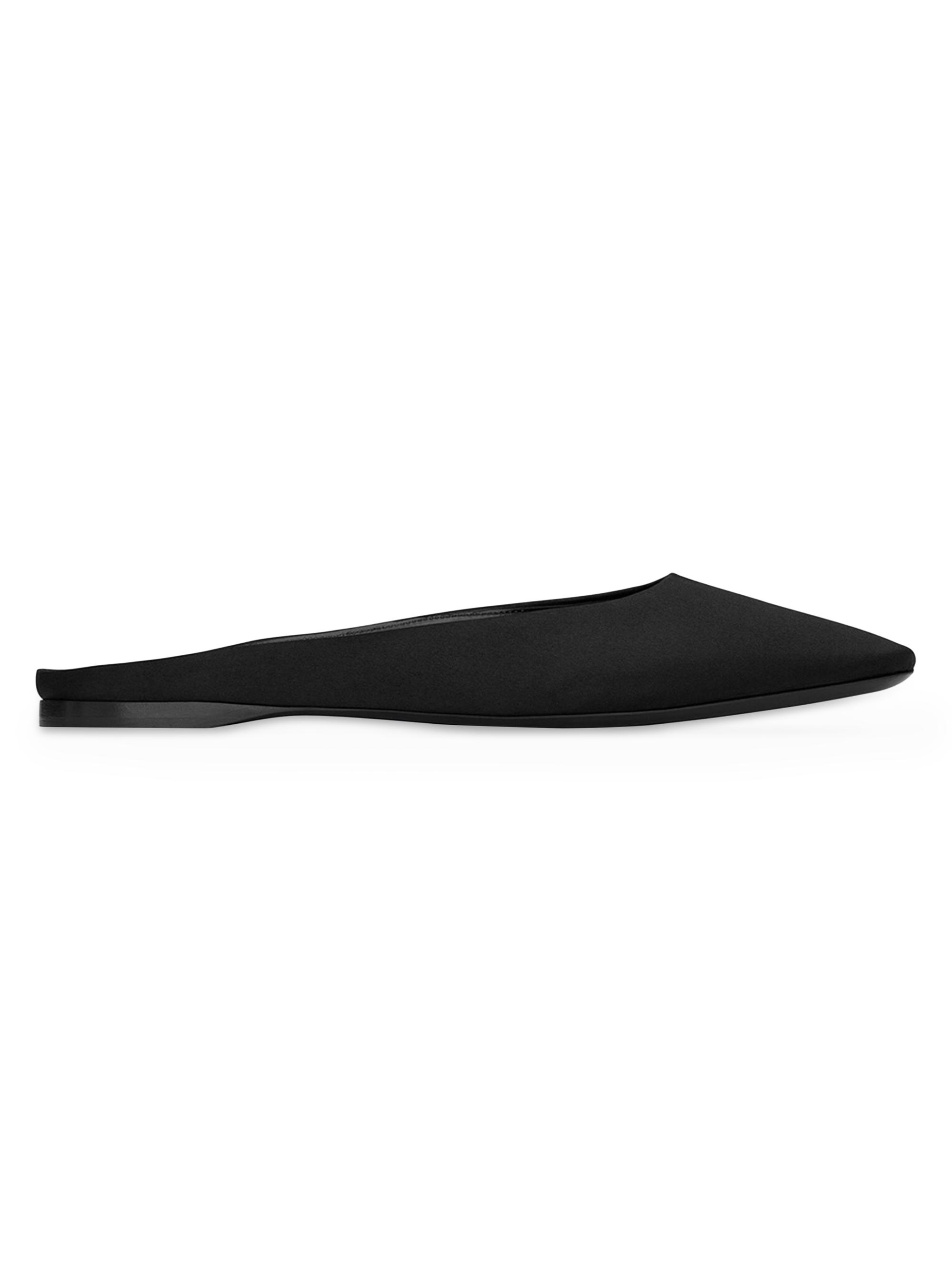 Saint Laurent Women's Lido Slip-Ons in Satin Crepe - Black