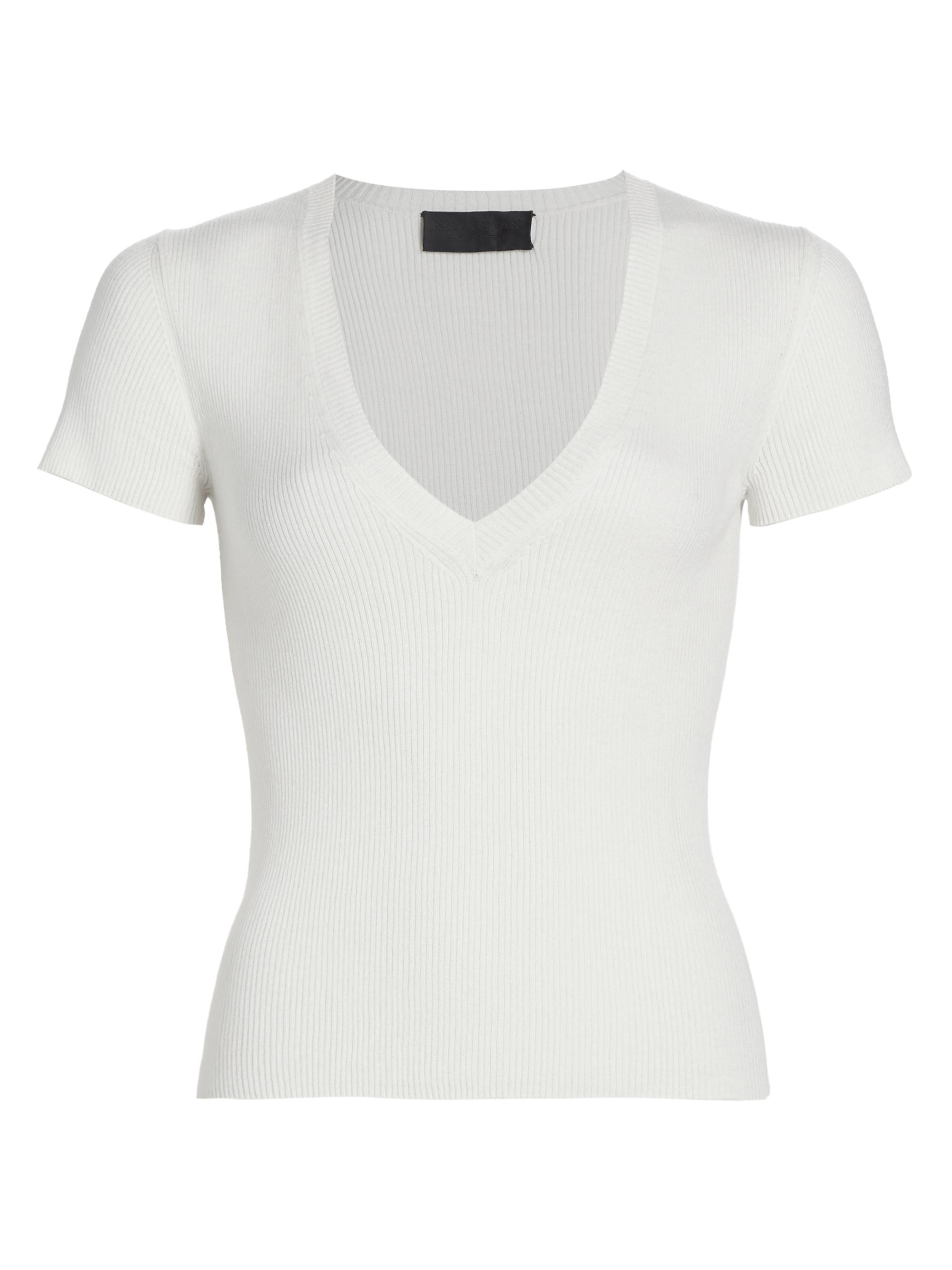 Nili Lotan Women's Italia Rib-Knit V-Neck Sweater -