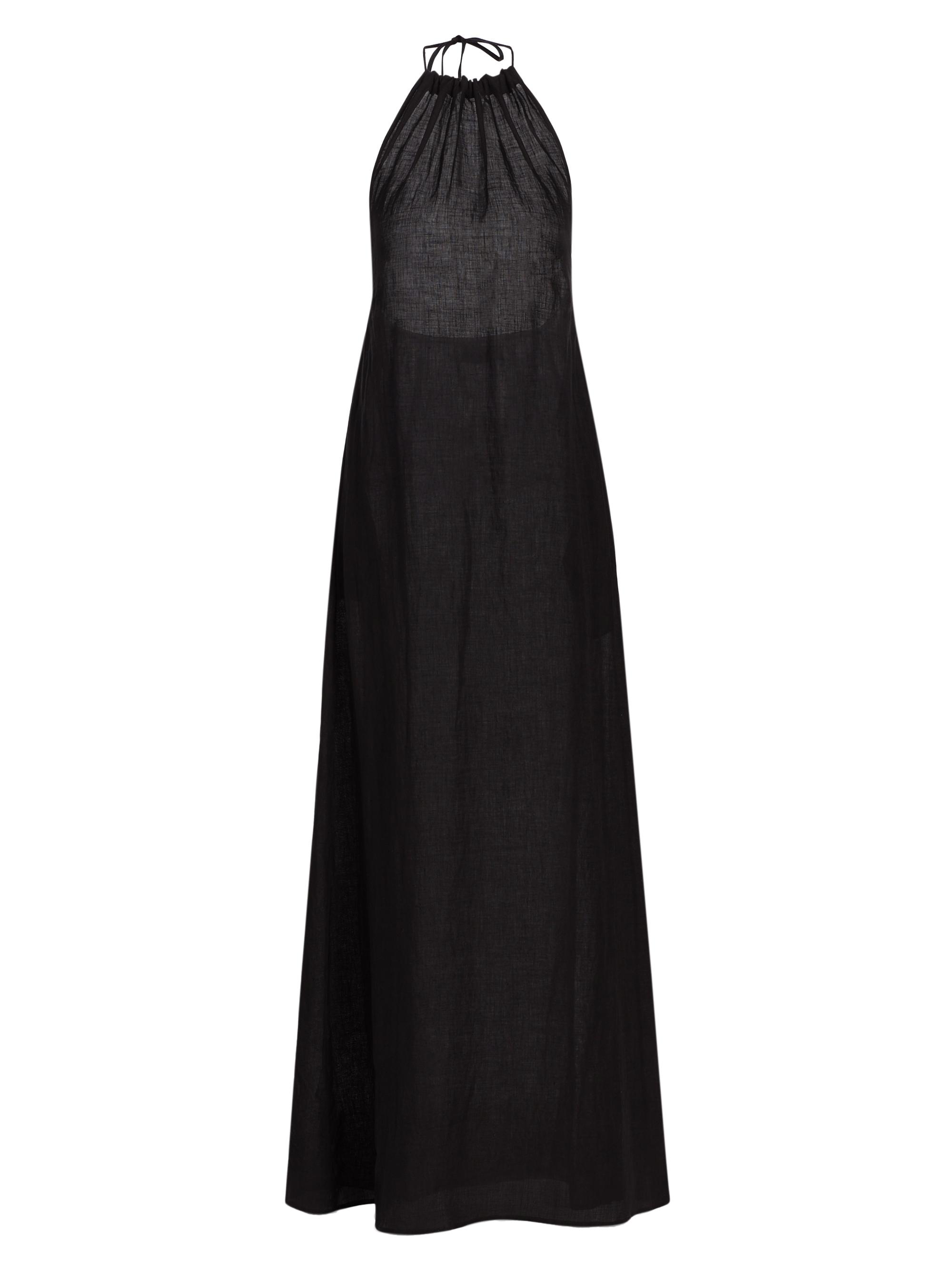Nili Lotan Women's Lelia Linen Halterneck Maxi Dress - Black