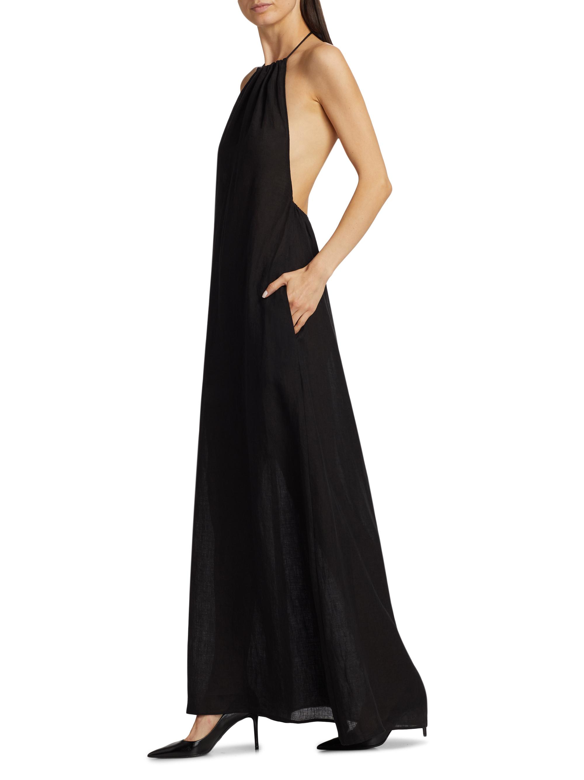 Nili Lotan Lelia Linen Halterneck Maxi Dress | Saks Fifth Avenue