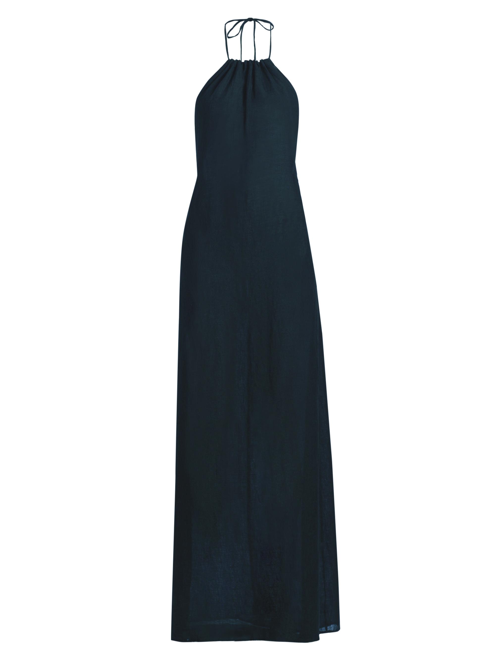 Nili Lotan Women's Lelia Linen Halterneck Maxi Dress - Midnight