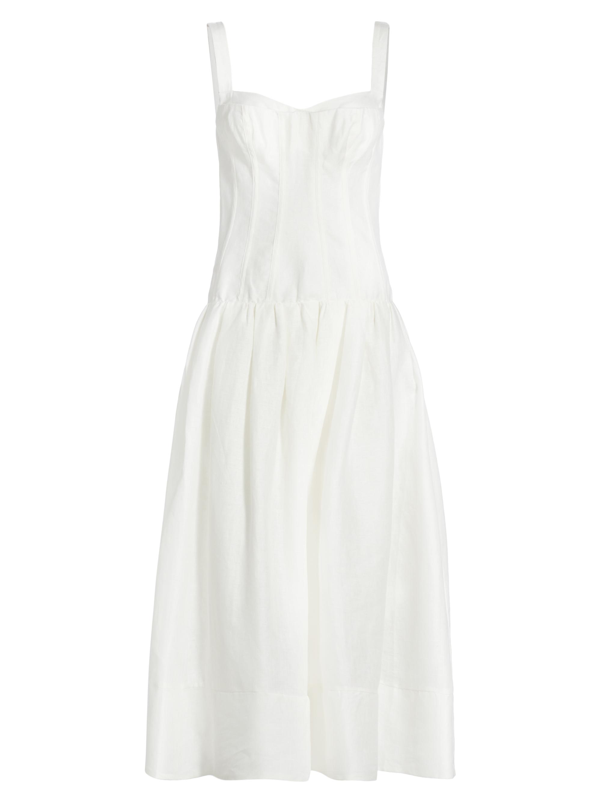 Nicholas the Label Women's Makenna Linen Corset Midi-Dress - Milk
