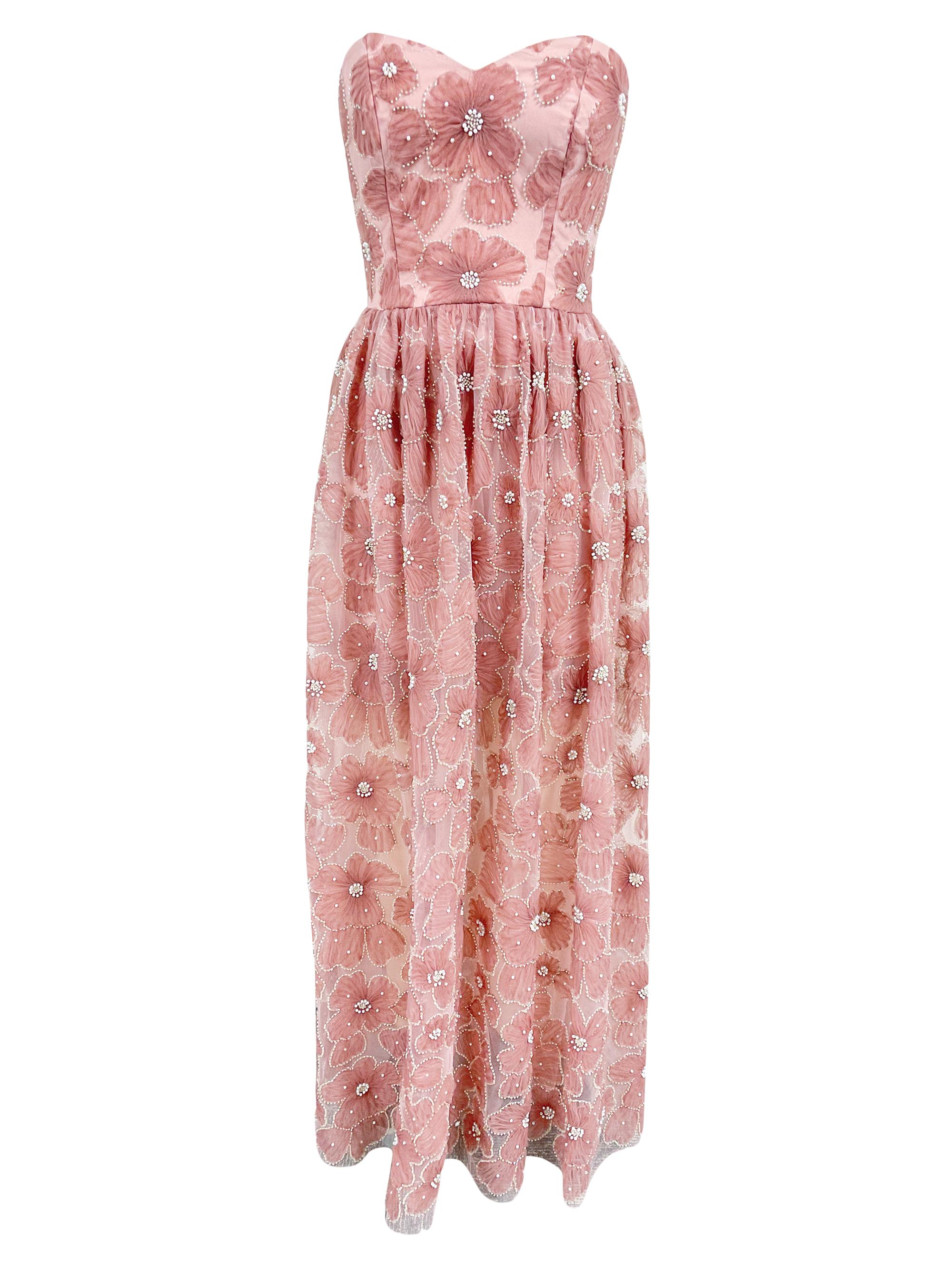 Dress The Population Audrina Embellished Strapless Fit-And