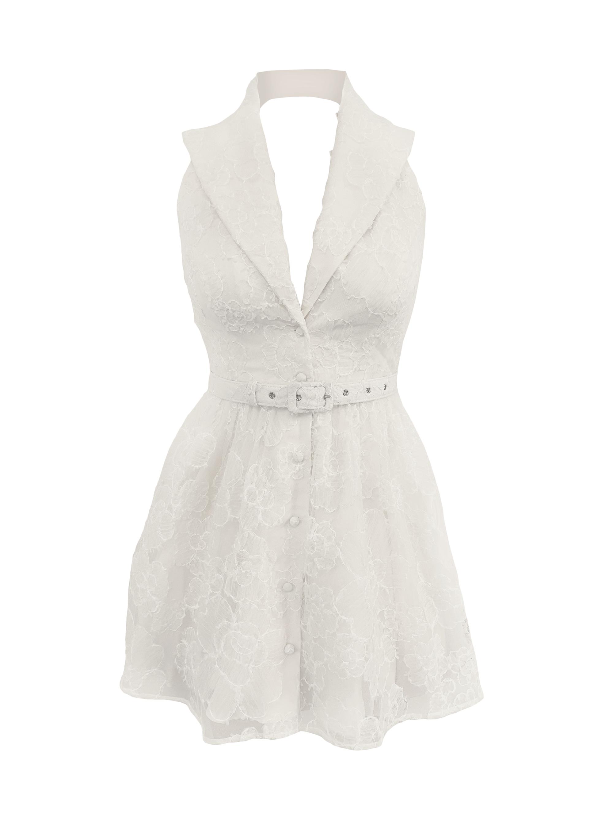 green emerald velvet dress Dress The Population Audrey Dress - White main image 0
