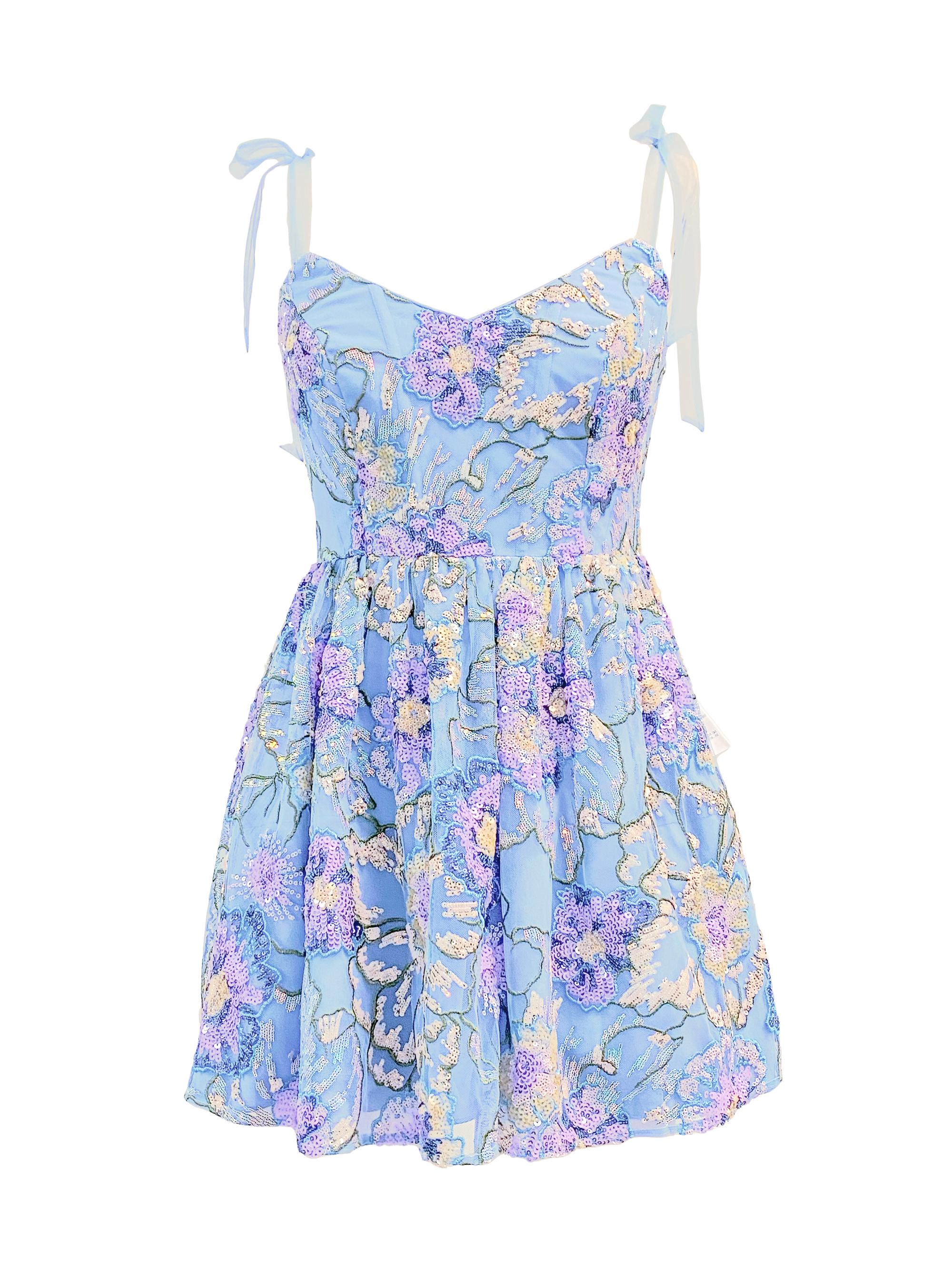 Dress The Population Kaitrin Sequin Floral Sweetheart