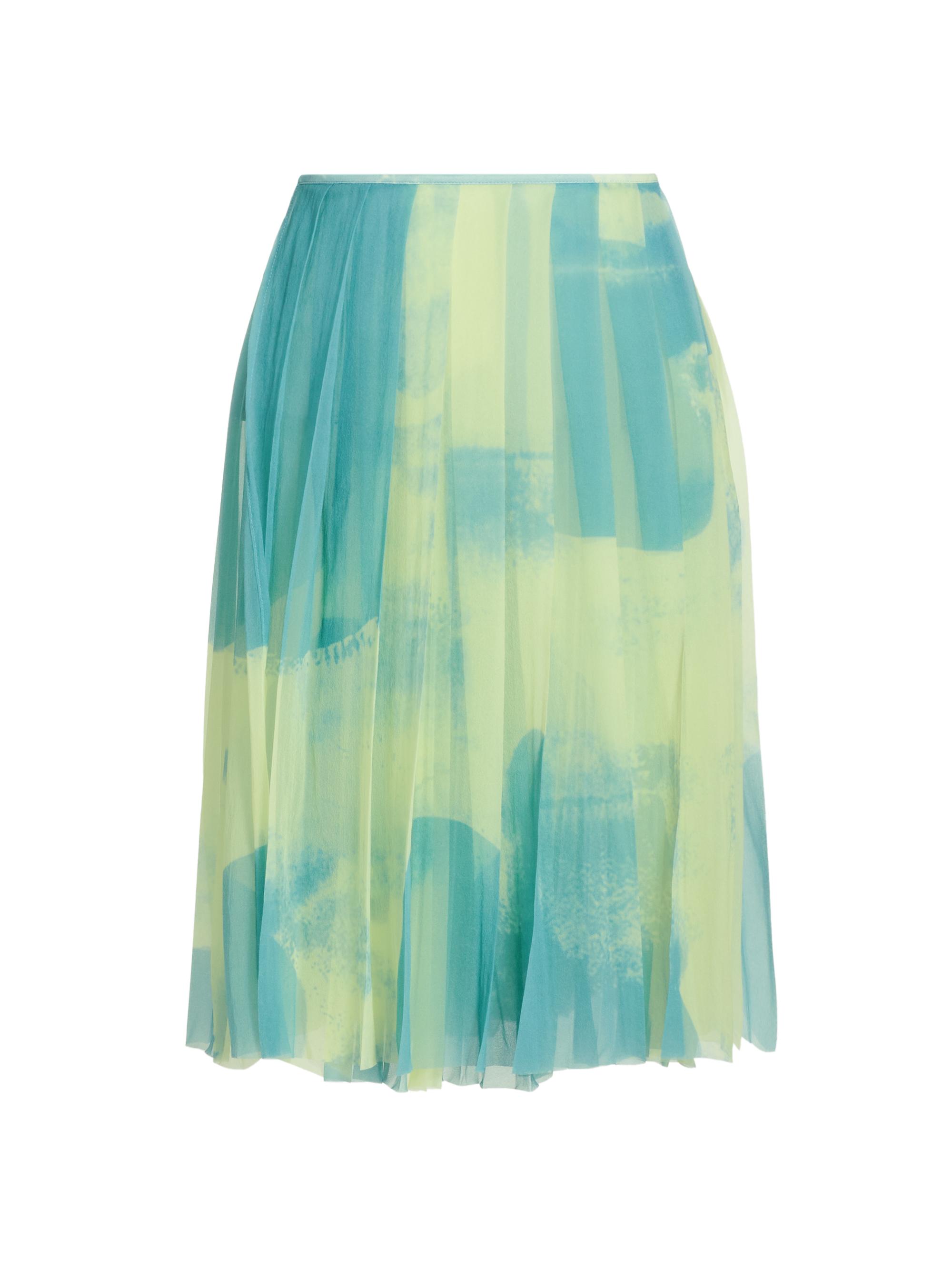 Proenza Schouler Women's Judy Mesh Pleated Skirt - Cyan