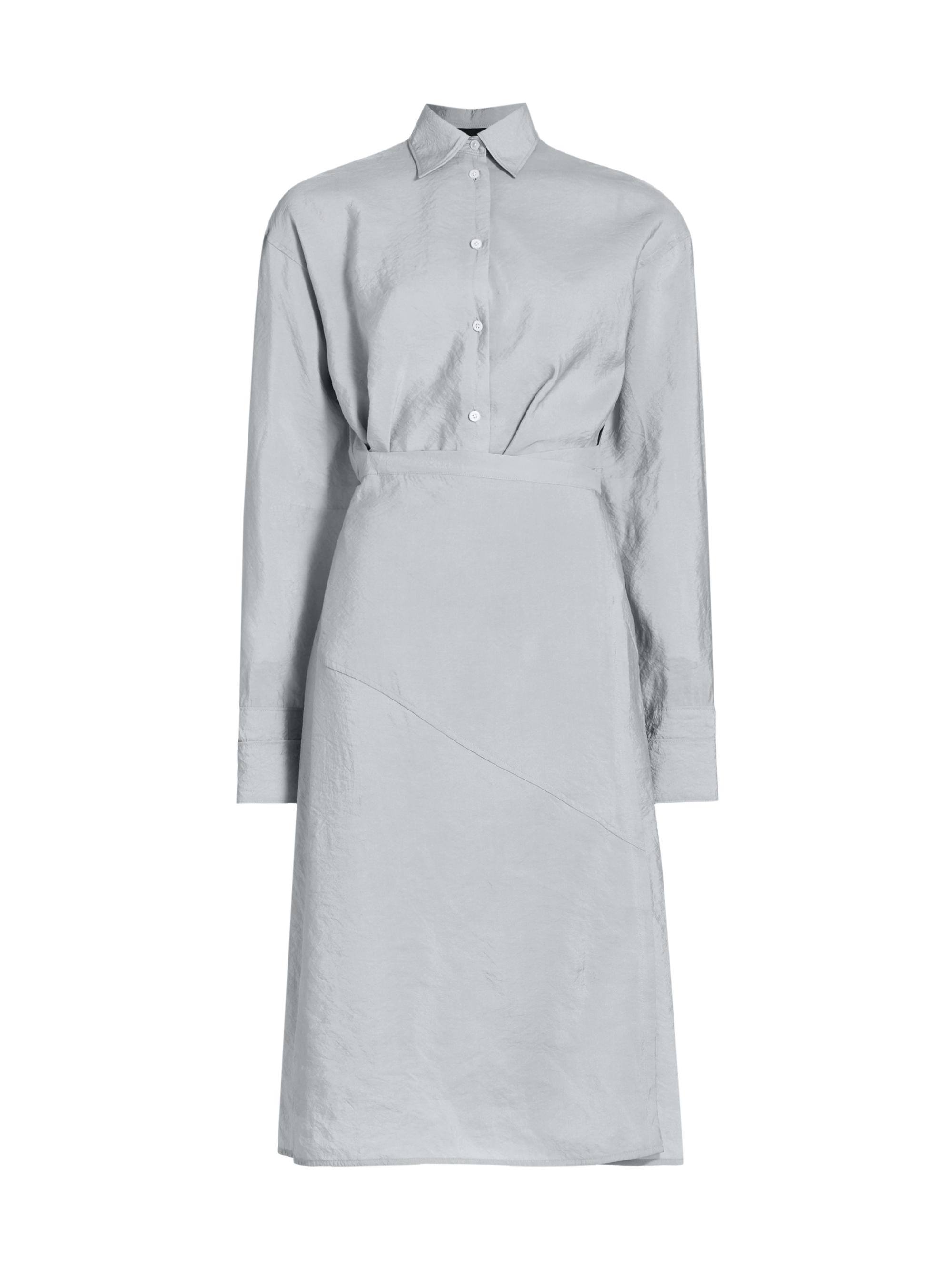 Proenza Schouler Women's Olympia Tie-Back Shirtdress - Steel