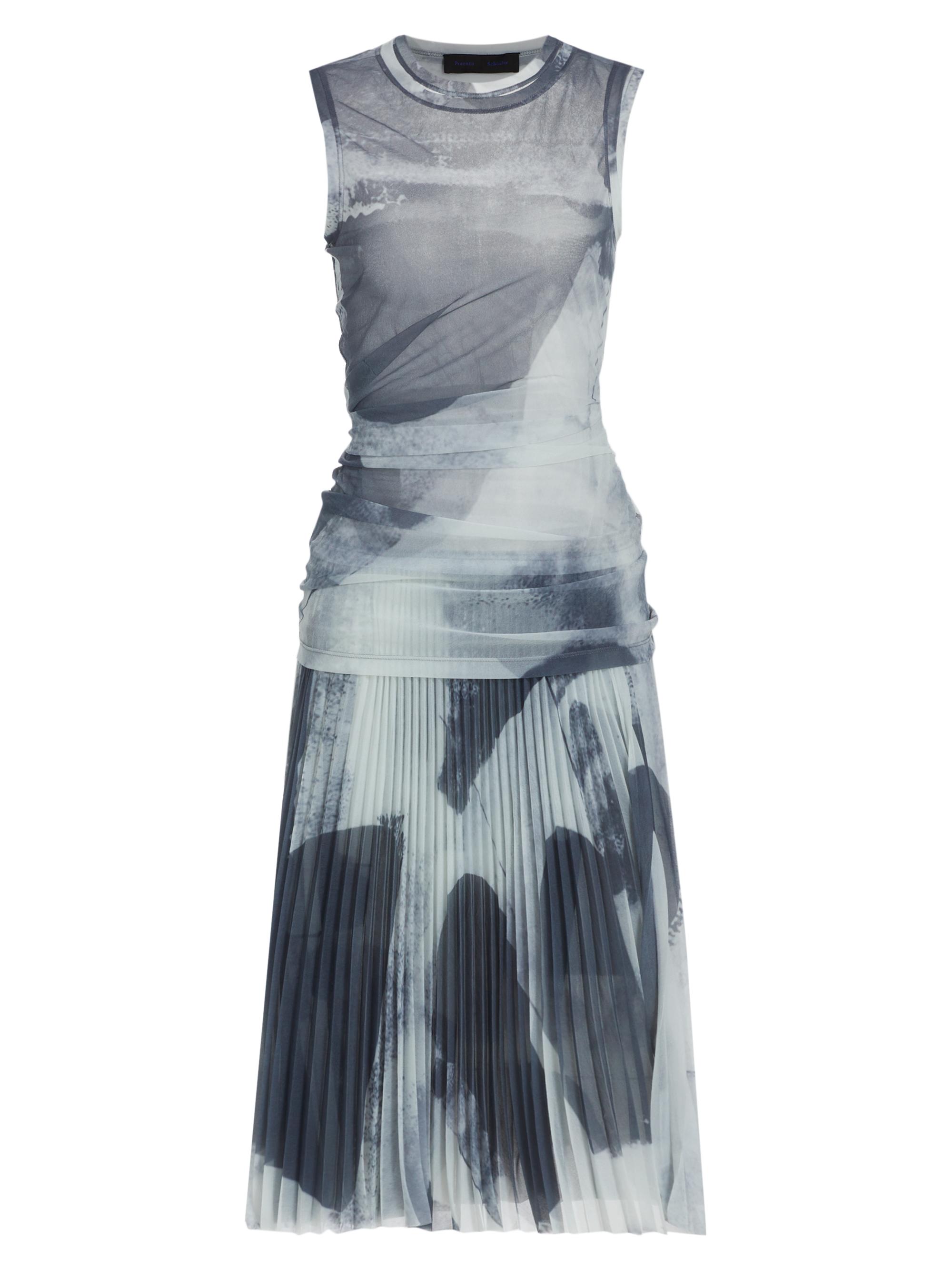 Proenza Schouler Women's Zoe Abstract Pleated Midi-Dress - Slate