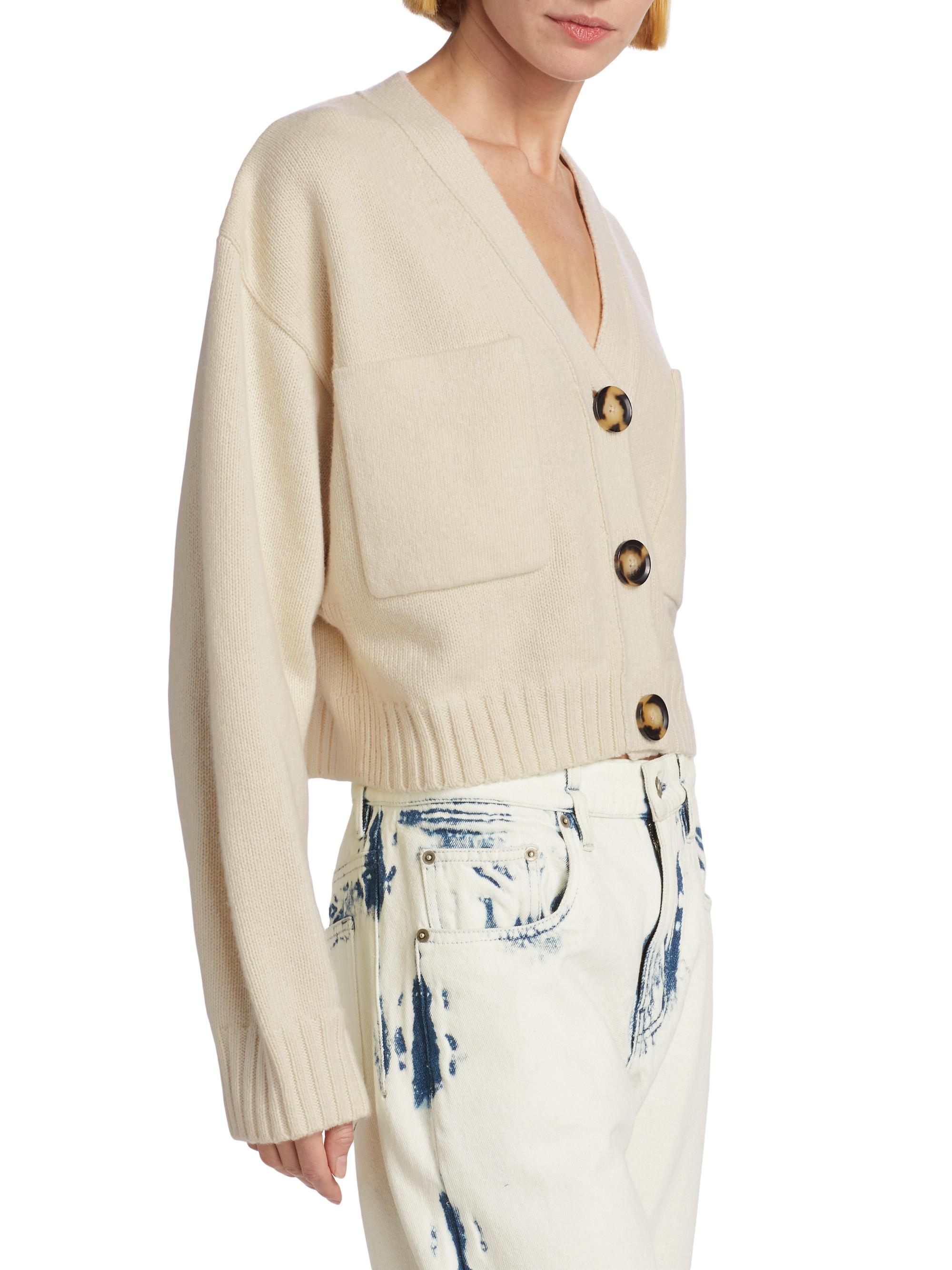 Proenza Schouler 新品　ニットカーディガン Proenza Schouler Sofia Cardigan In Eco Cashmere - Black | Proenza