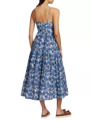 Shop Tanya Taylor Verona Floral Cotton Midi-Dress | Saks Fifth Avenue